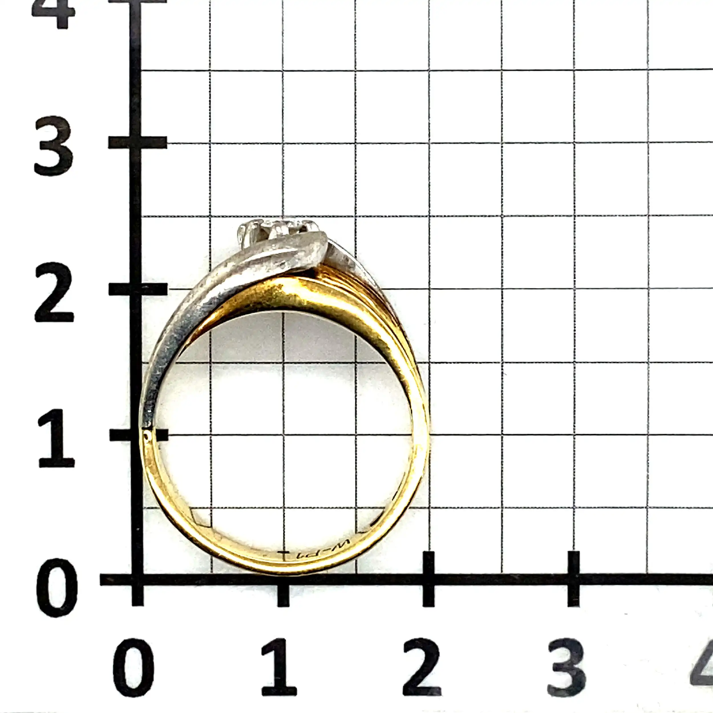 Ring Bicolor mit Brillant, graviert mit W-P1 Ring Bicolor mit Brillant, graviert mit W-P1