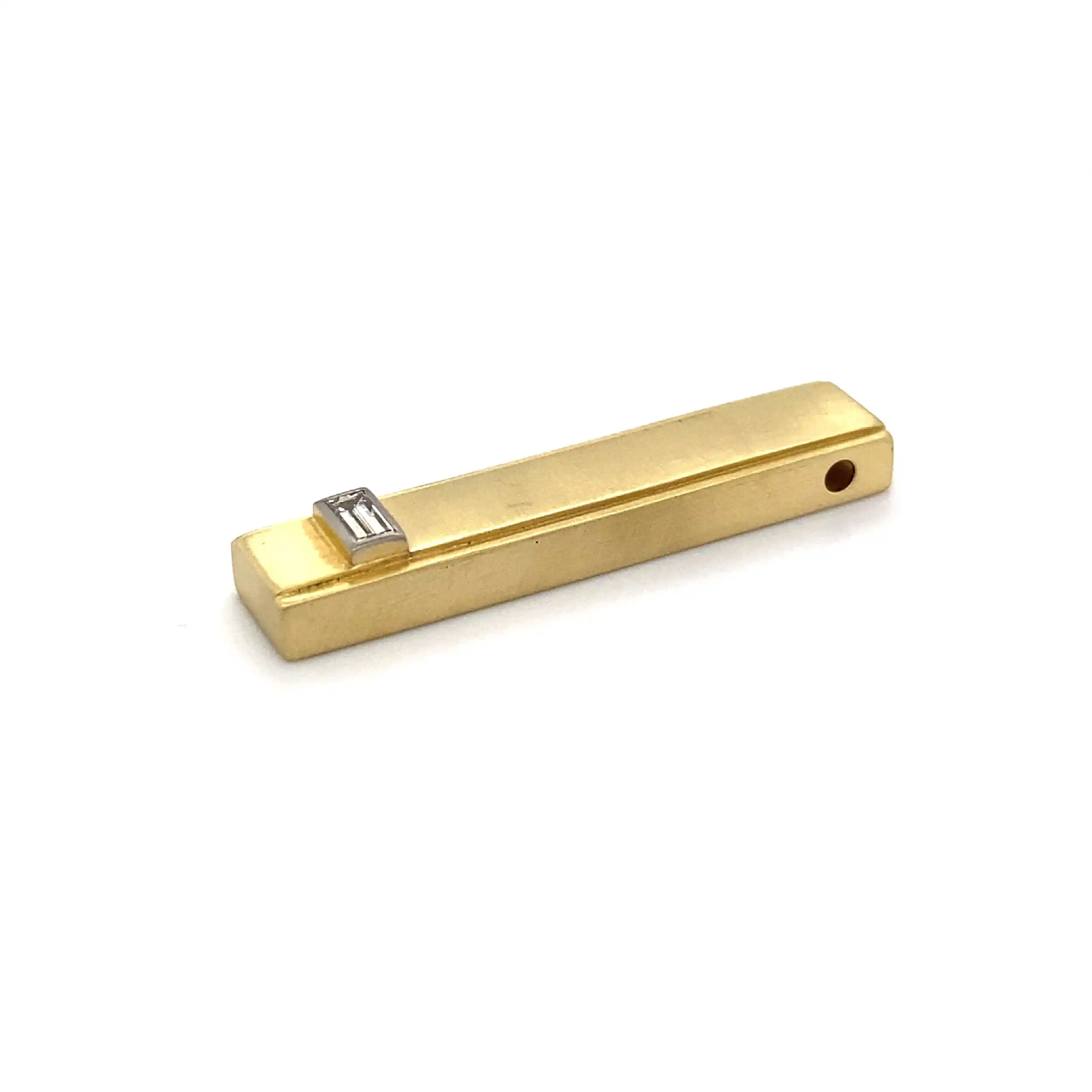 Anhänger Bicolor mit Diamant im Baguetteschliff Anhänger Bicolor mit Diamant im Baguetteschliff