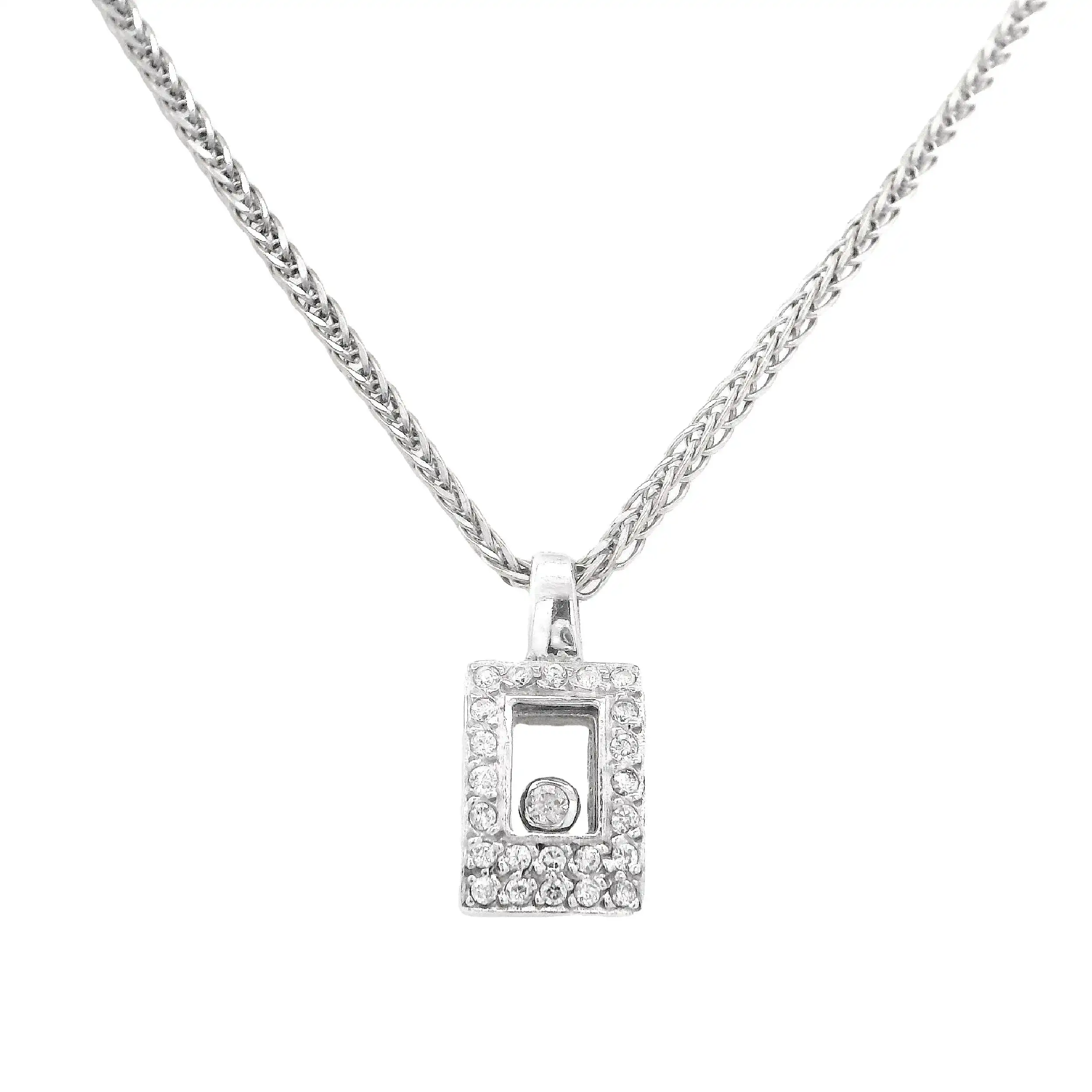 Kette Weißgold mit Anhänger mit Zirkonia Kette Weißgold mit Anhänger mit Zirkonia