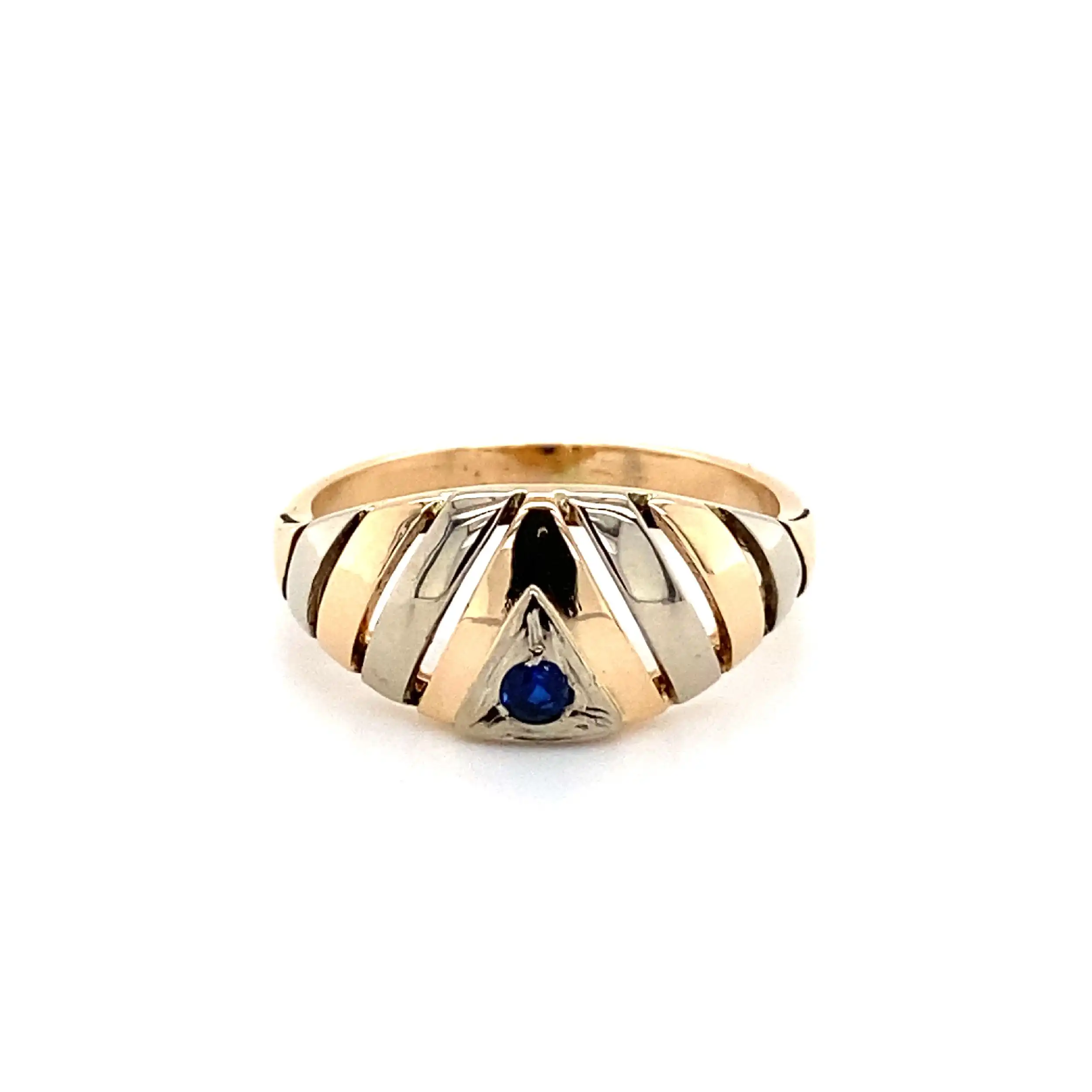 Ring Bicolor mit blauem Farbstein Ring Bicolor mit blauem Farbstein