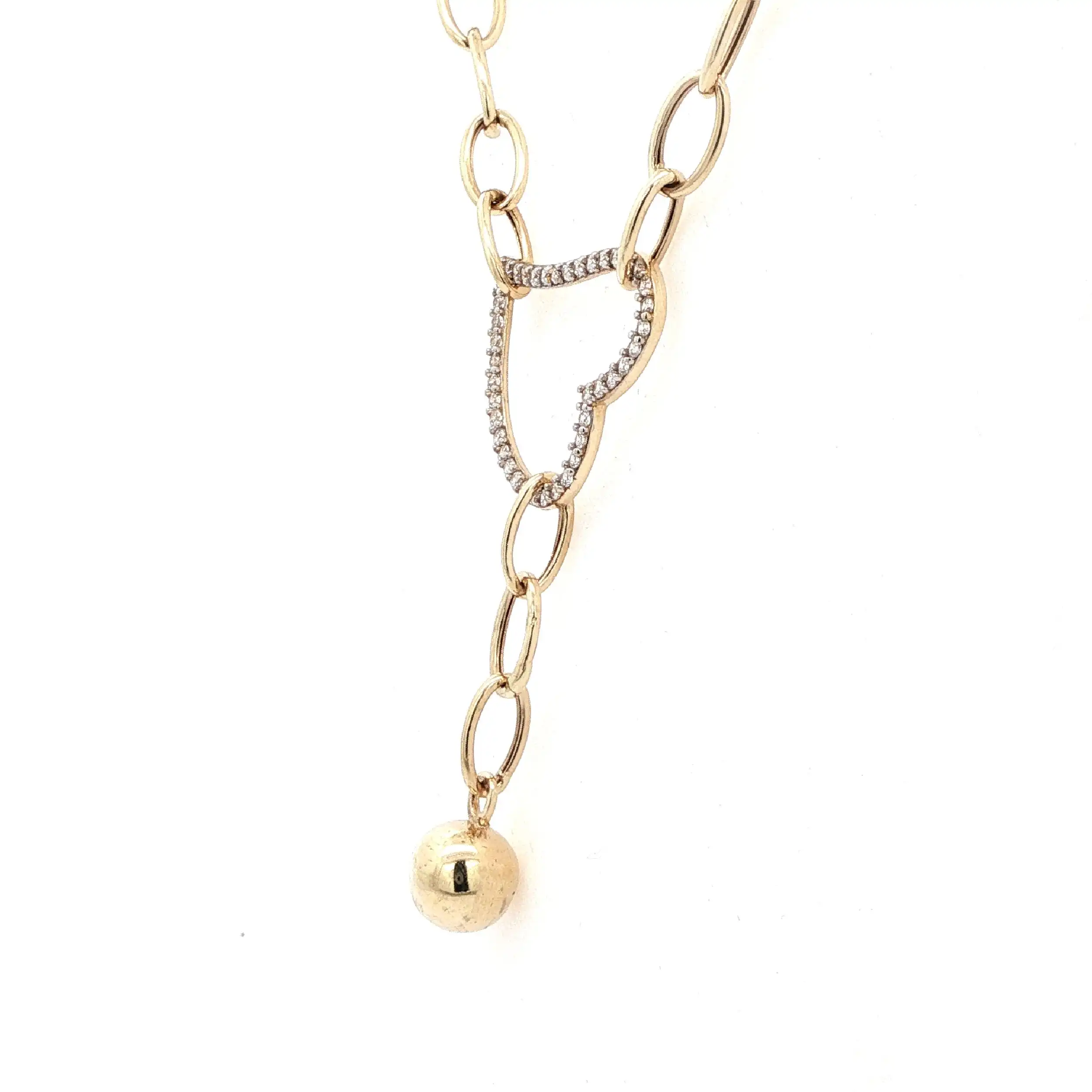 Collier Gelbgold mit Herzanhänger und Zirkonia Collier Gelbgold mit Herzanhänger und Zirkonia