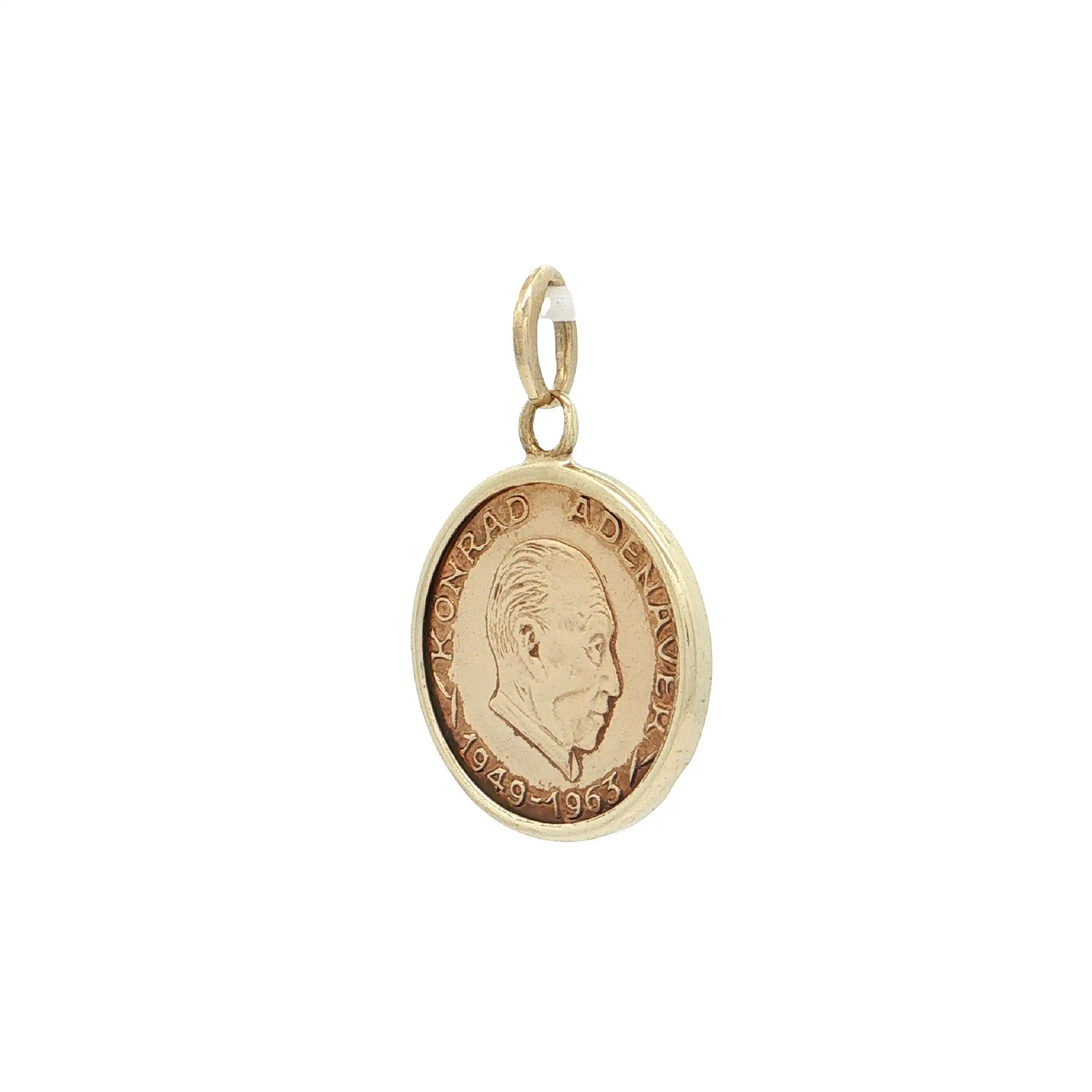 Anhänger Gelbgold mit Münze "Konrad Adenauer 1949-1963" Anhänger Gelbgold mit Münze "Konrad Adenauer 1949-1963"