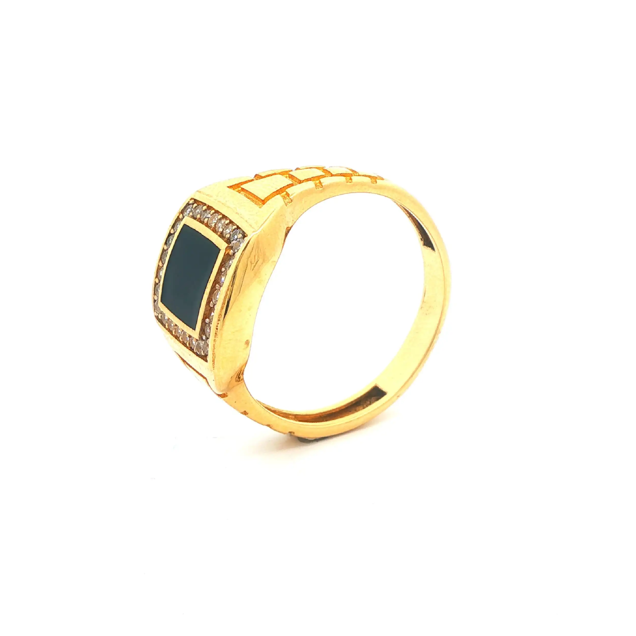 Ring Gelbgold mit Onyx und Zirkonia Ring Gelbgold mit Onyx und Zirkonia