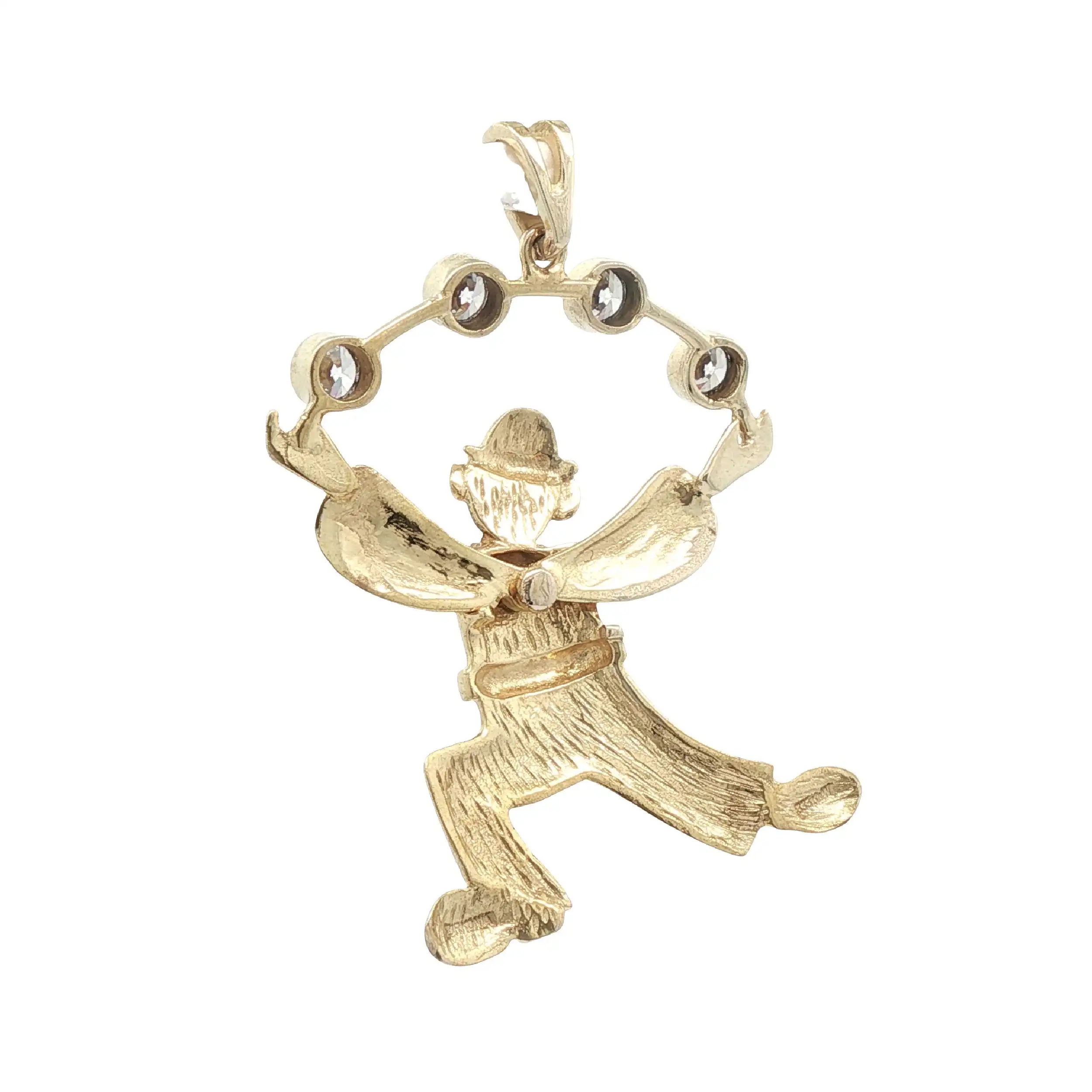 Anhänger Gelbgold Hampelmann mit Zirkonia