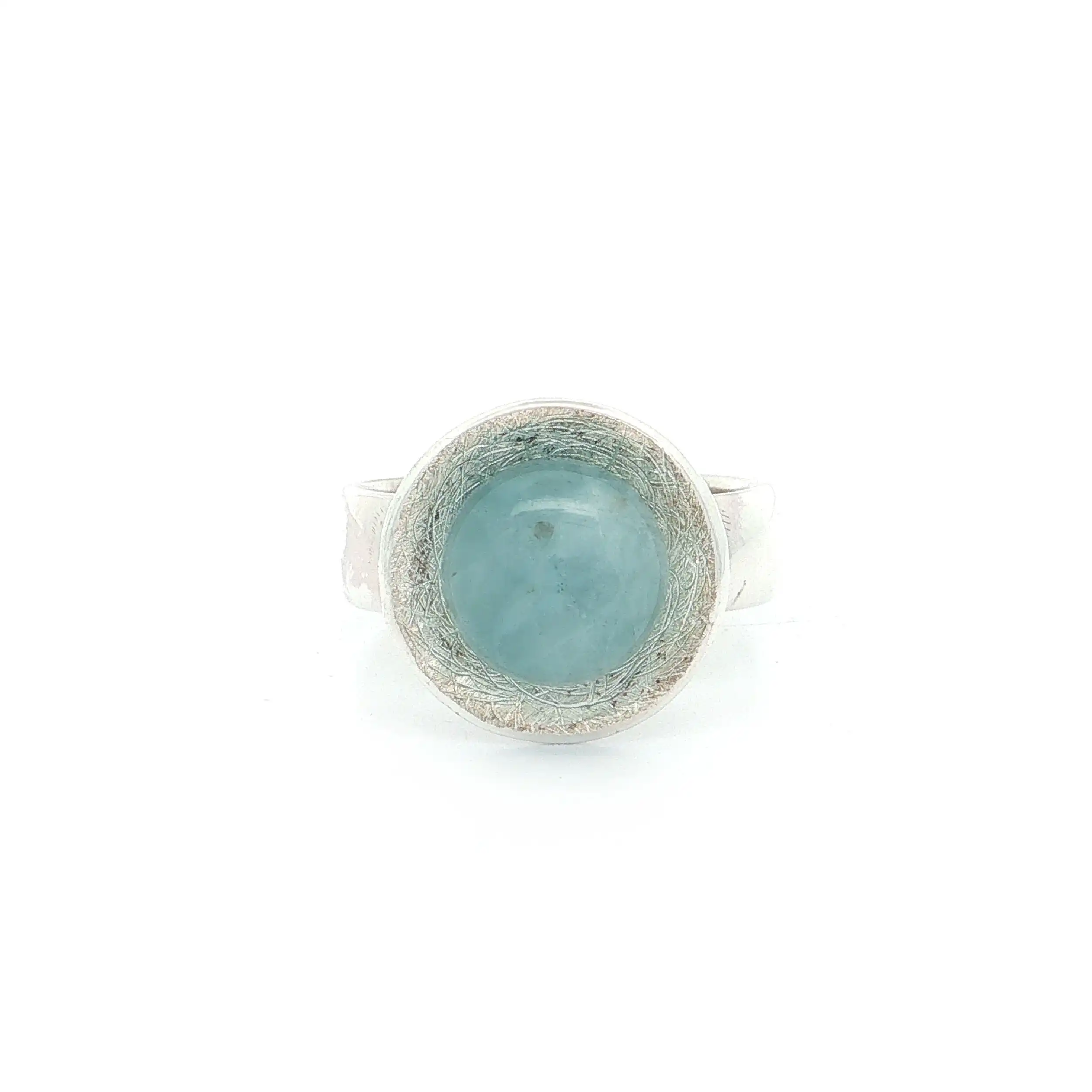 Ring Silber mit Aquamarin Cabochon Ring Silber mit Aquamarin Cabochon