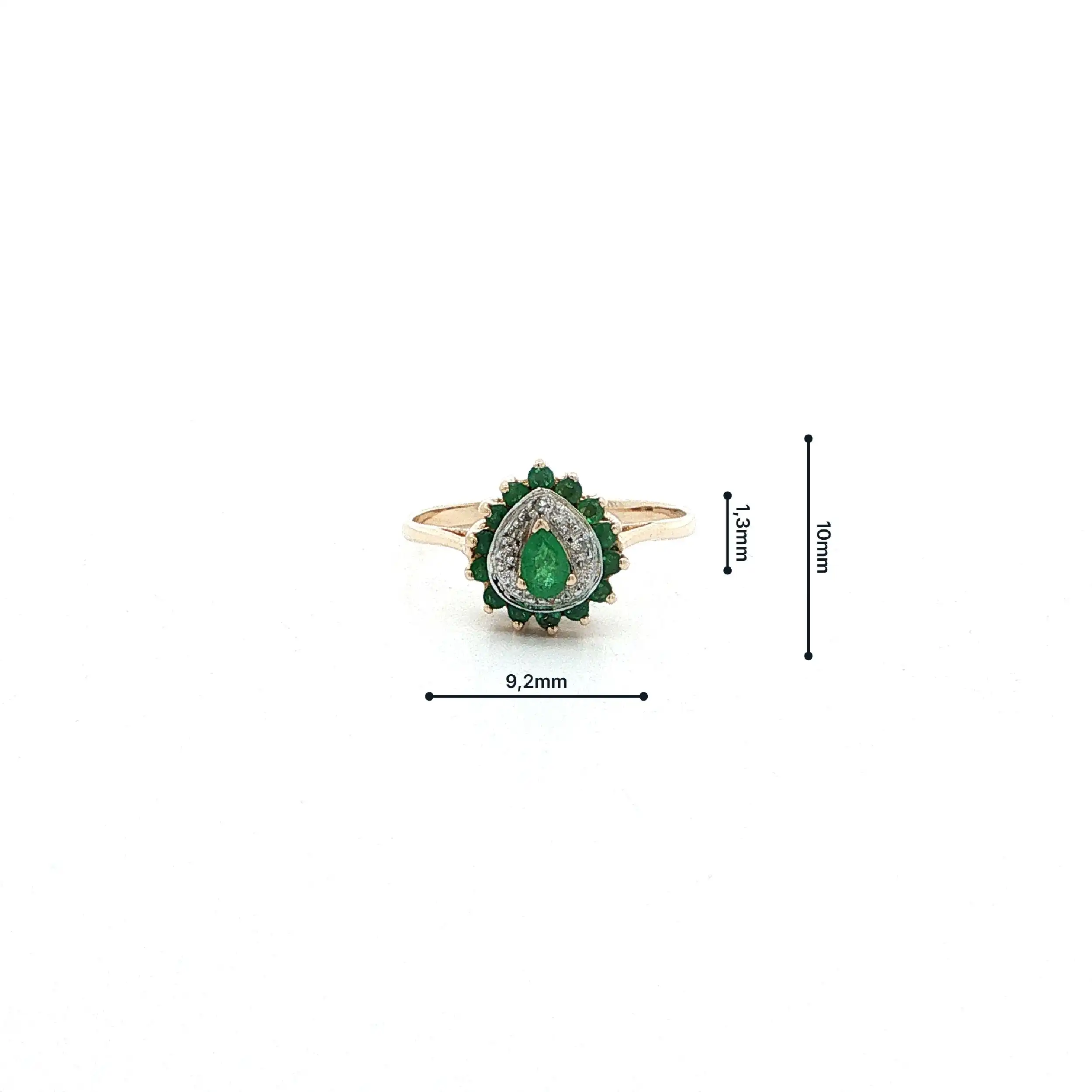 Ring Gelbgold mit Smaragden & Diamanten