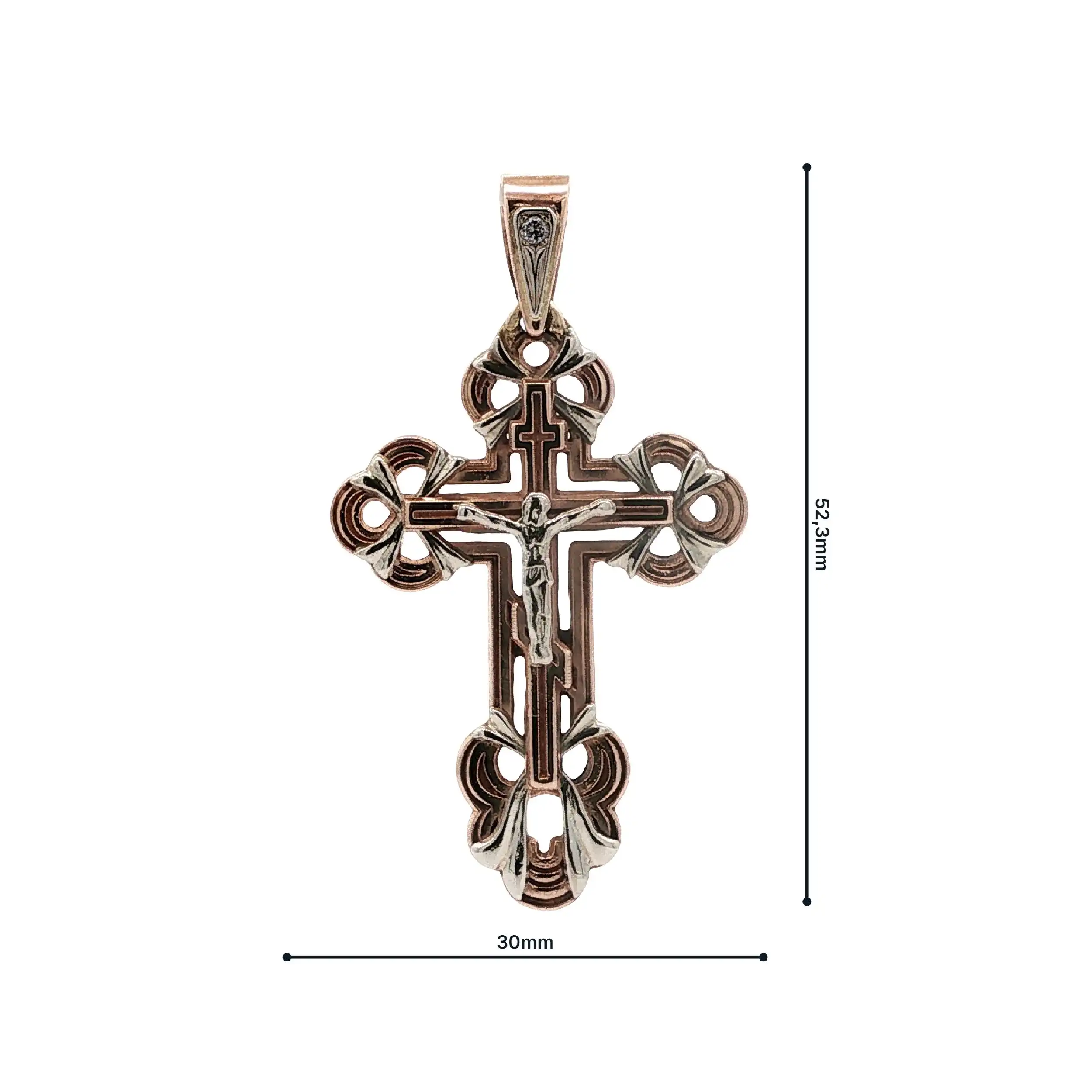 Anhänger Bicolor Kreuz mit Brillant Anhänger Bicolor Kreuz mit Brillant