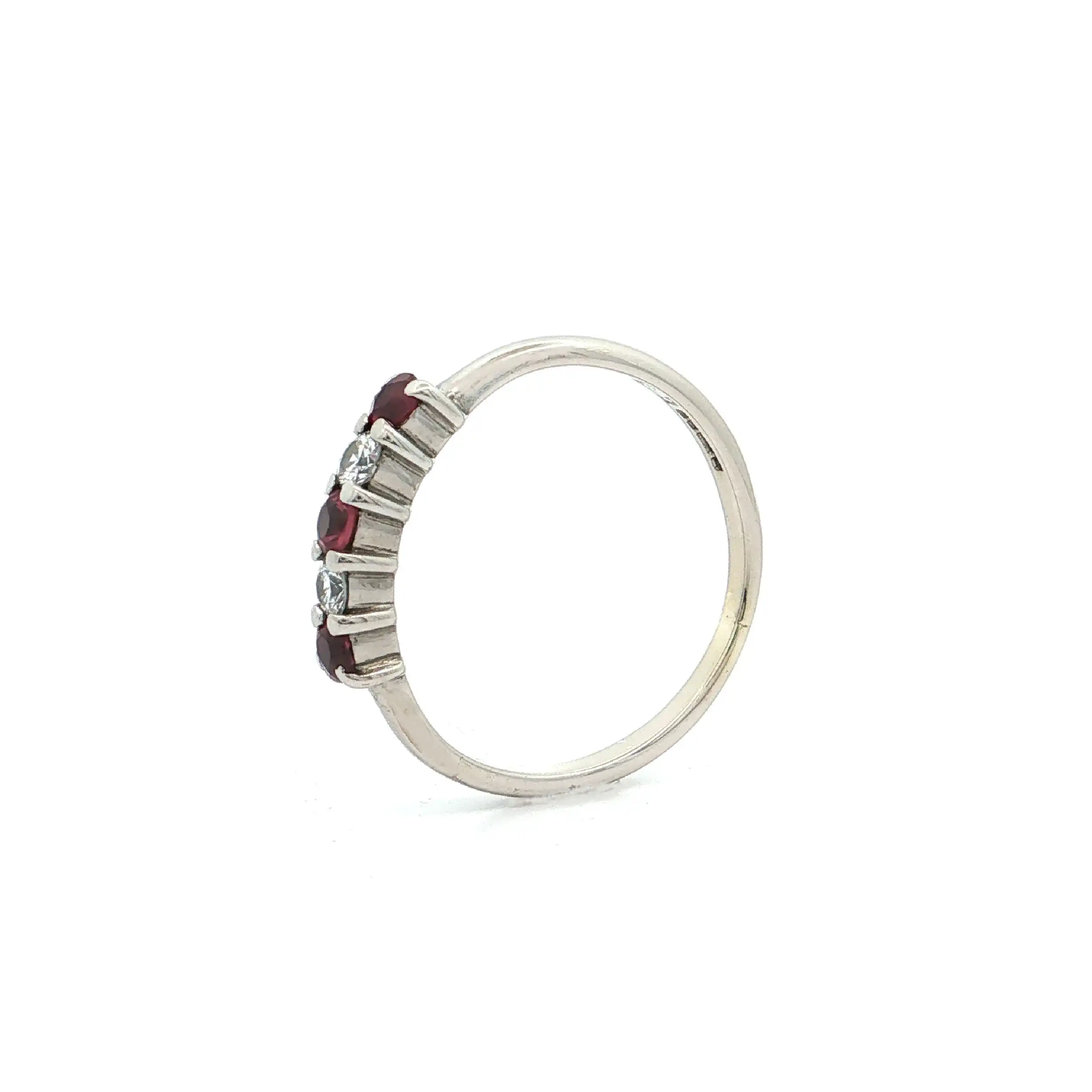 Ring Weißgold mit Rubinen und Brillanten