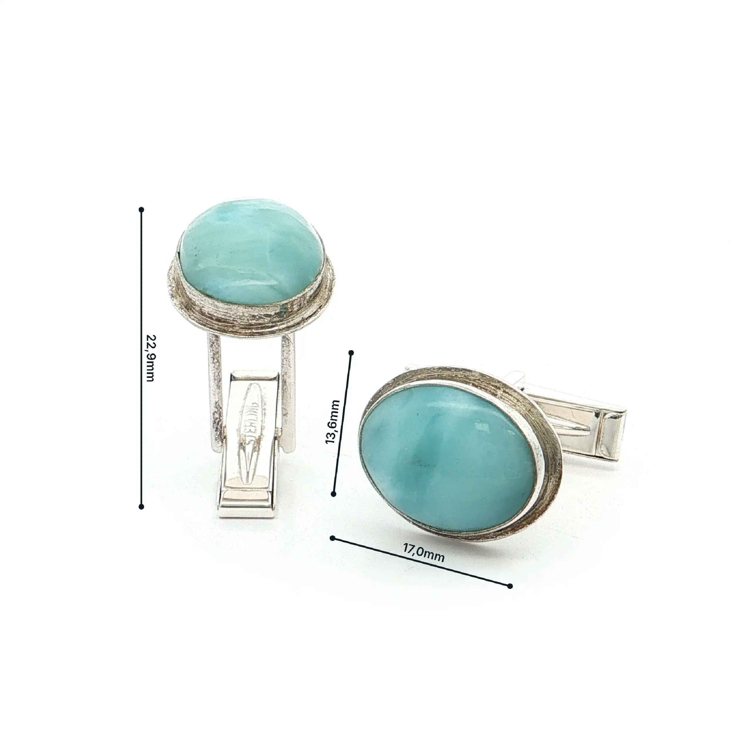 Manschettenknöpfe Silber mit Larimar Manschettenknöpfe Silber mit Larimar