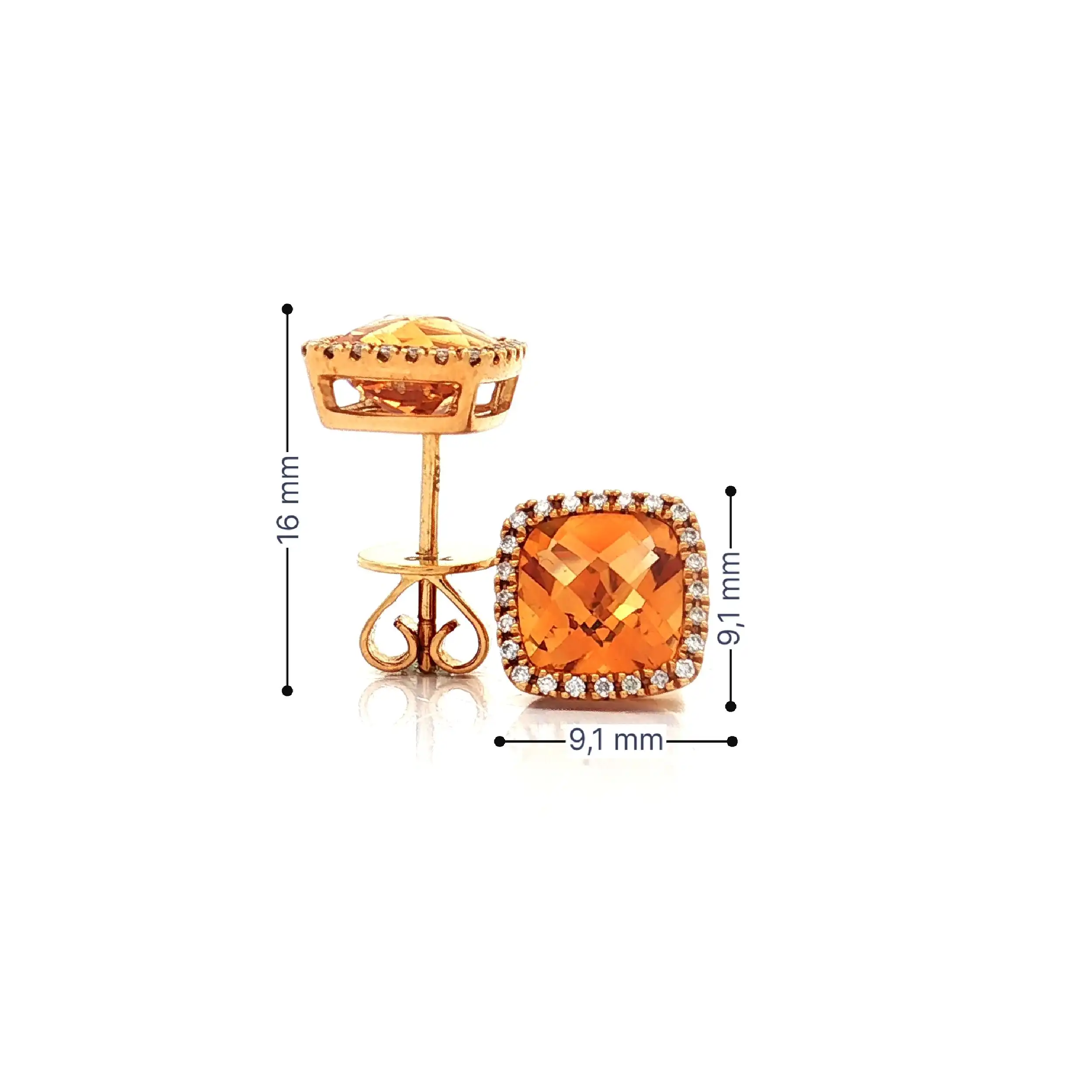 Ohrstecker Gelbgold mit Citrin und Brillanten Ohrstecker Gelbgold mit Citrin und Brillanten