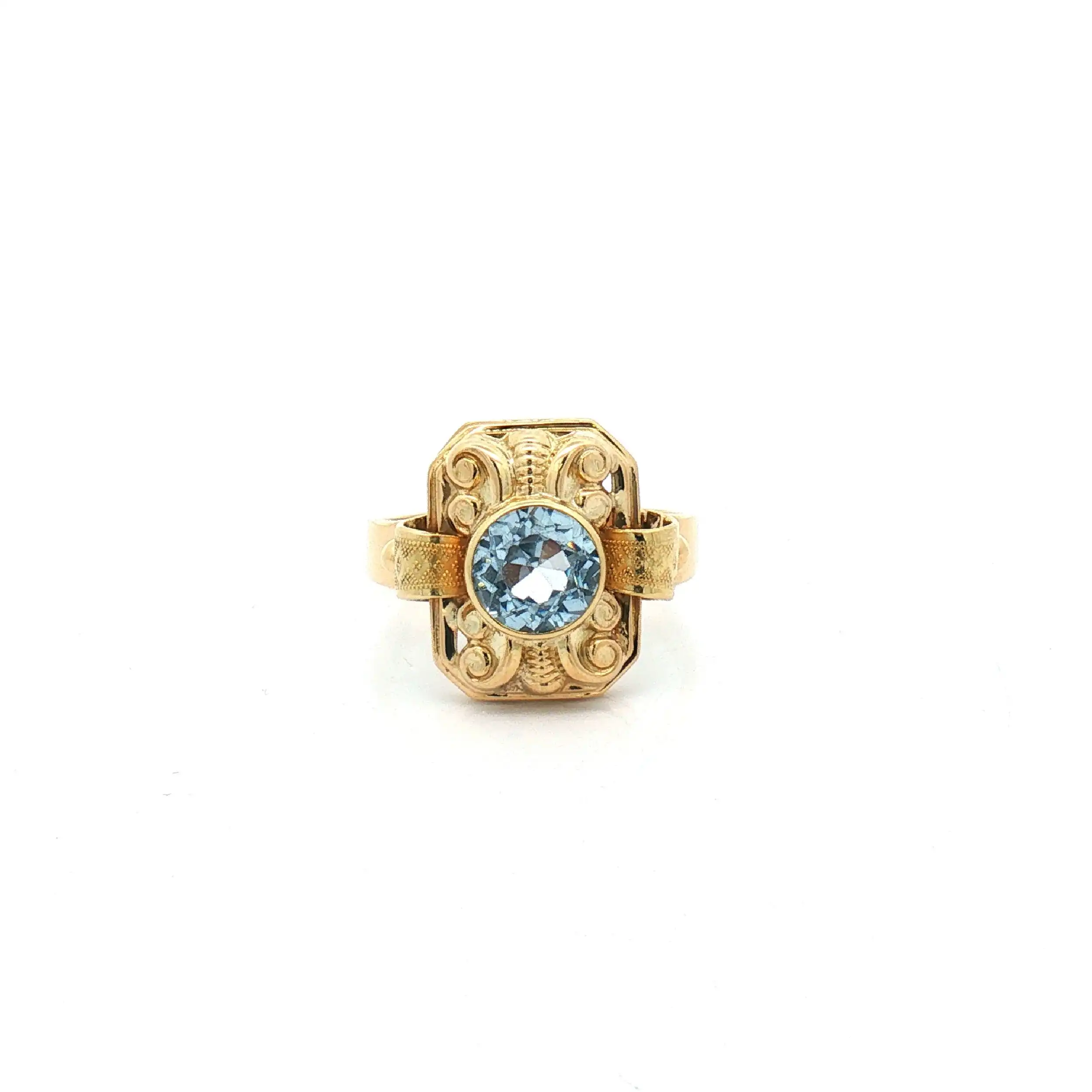 Ring Gelbgold mit blauen Farbstein