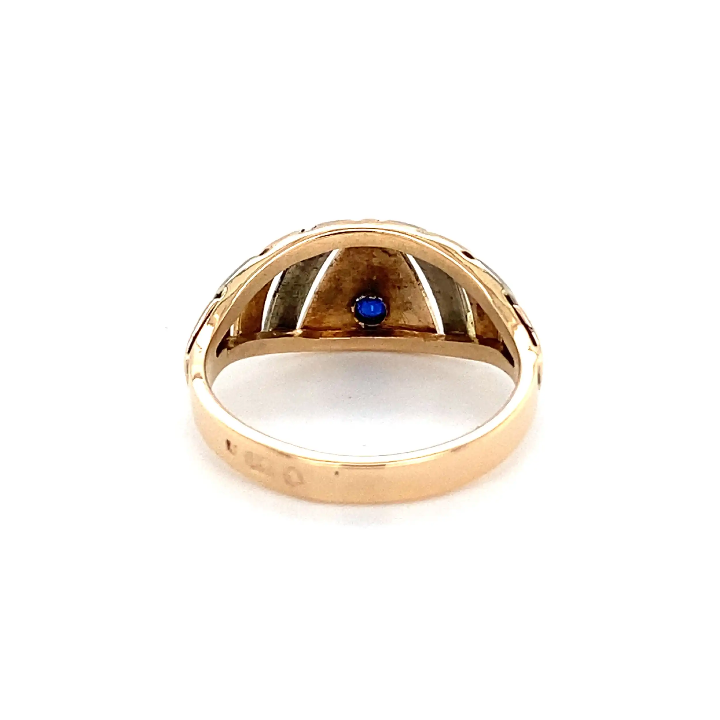 Ring Bicolor mit blauem Farbstein