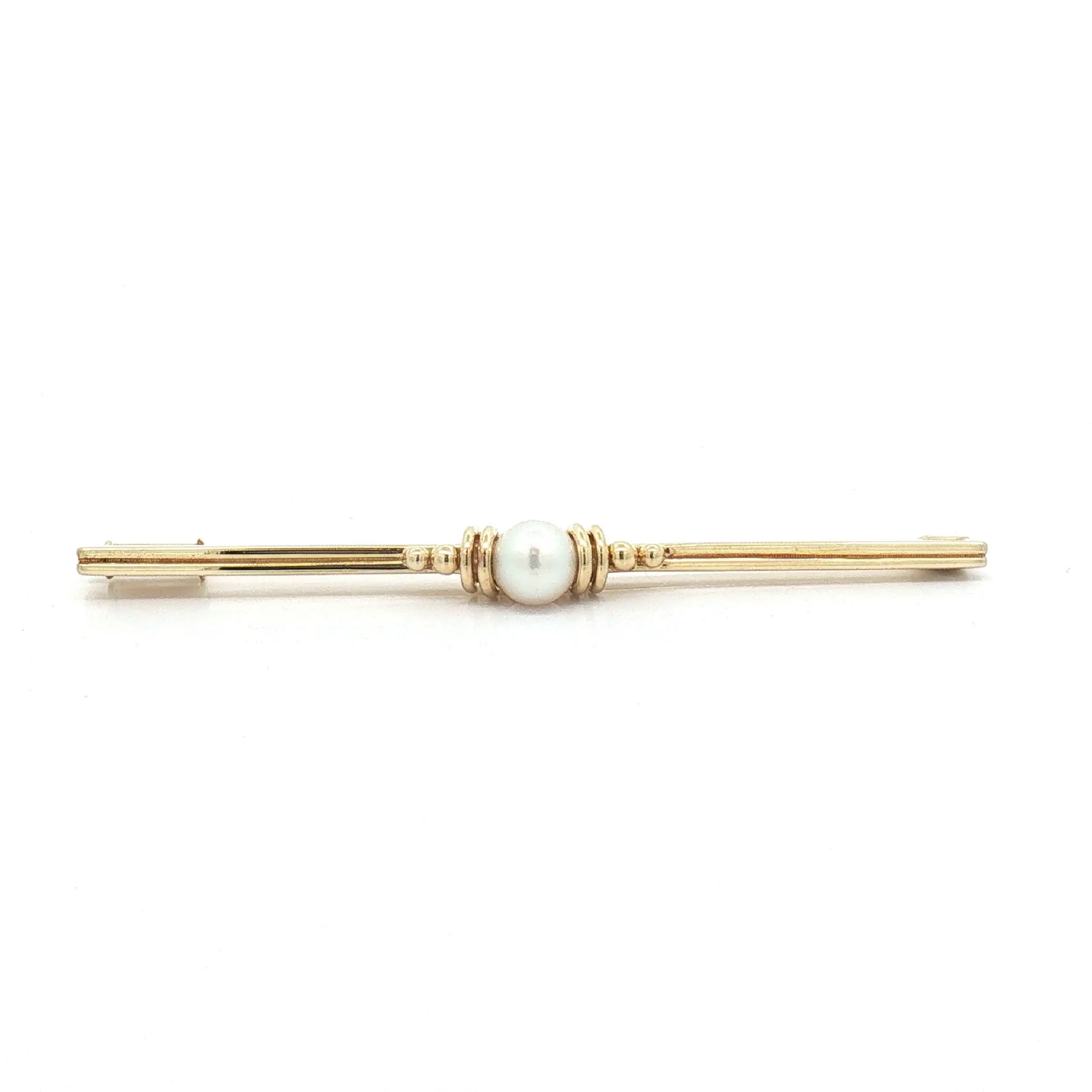 Brosche Gelbgold mit Perle