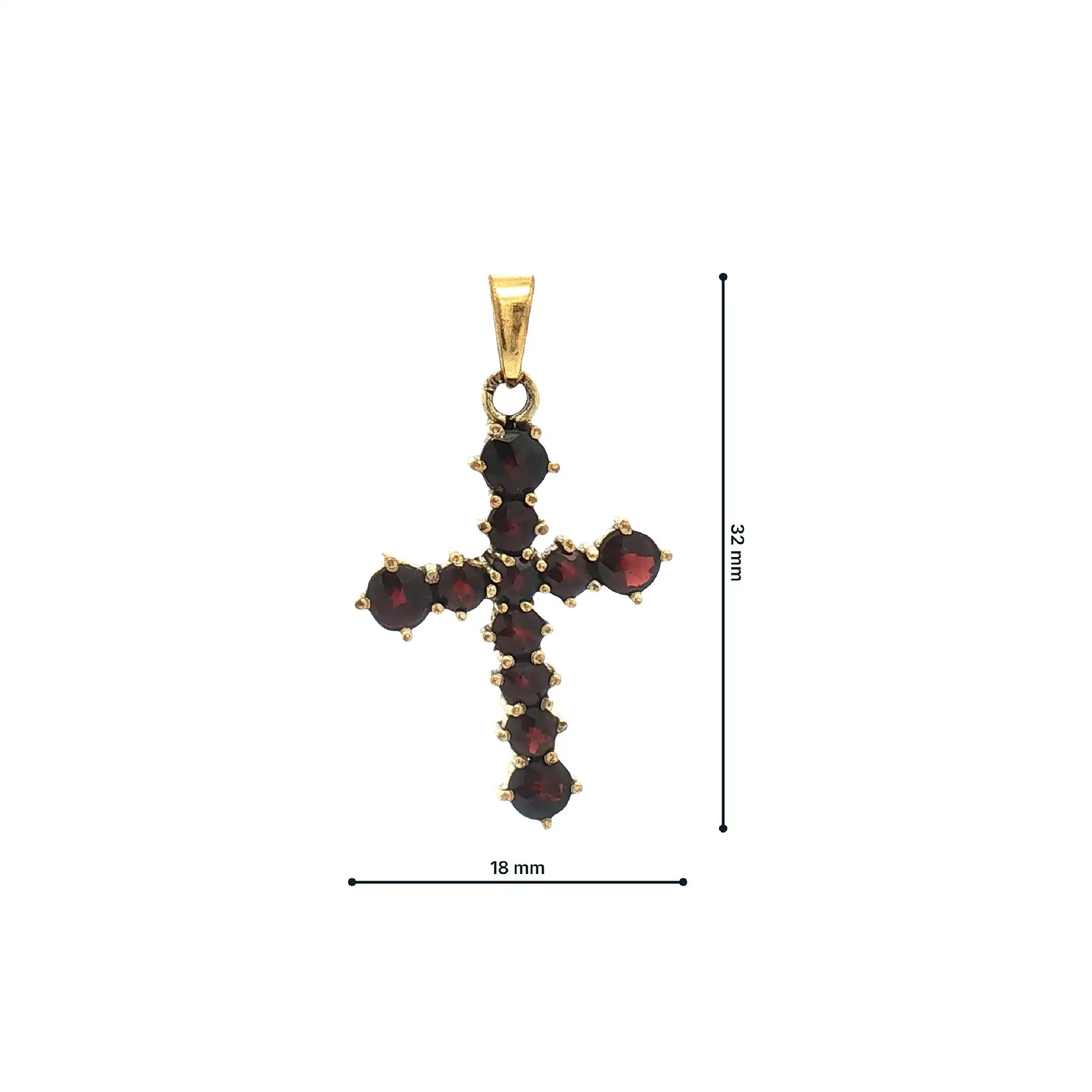 Kreuzanhänger Gelbgold mit Granat Kreuzanhänger Gelbgold mit Granat