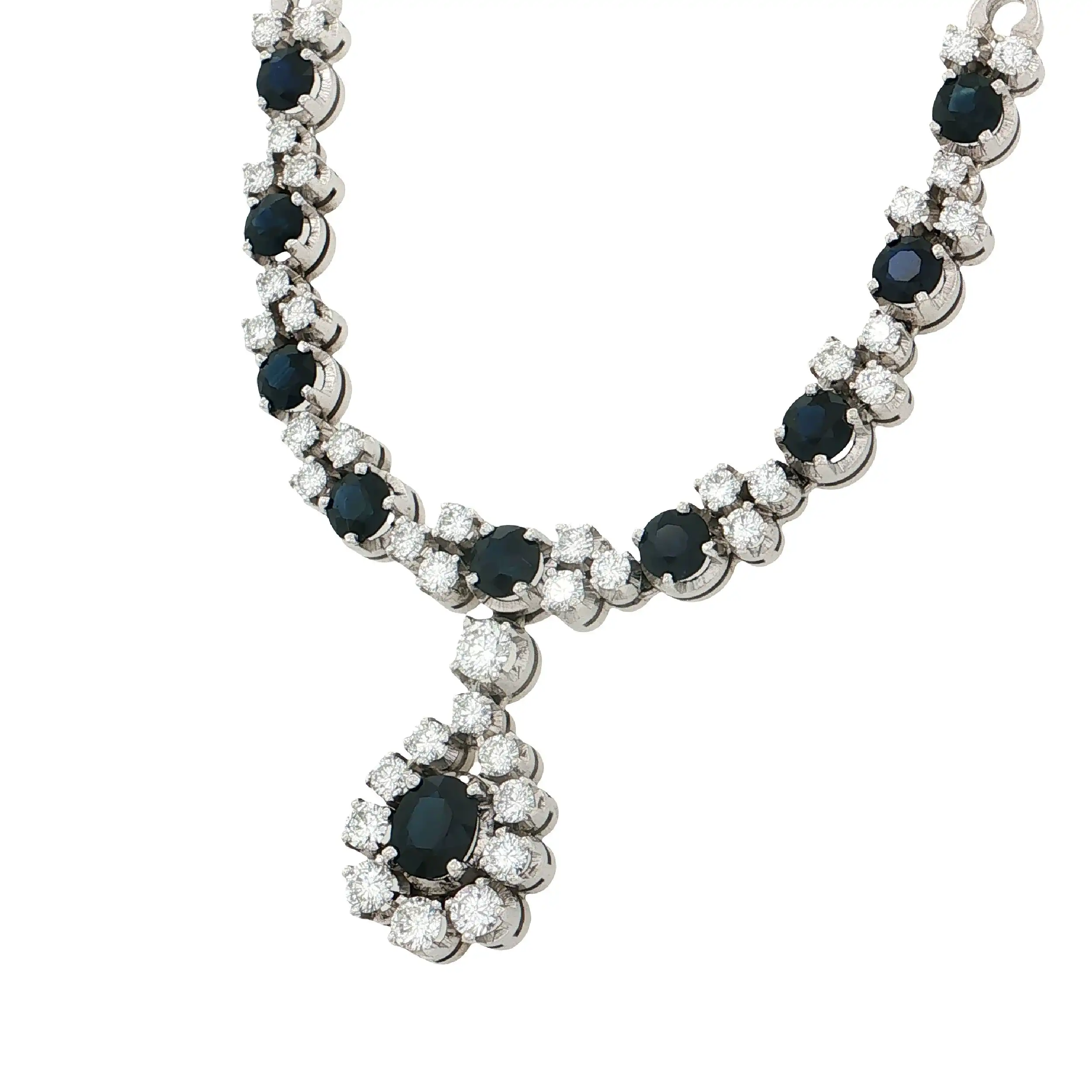 Collier Weißgold mit Saphiren und Brillanten Collier Weißgold mit Saphiren und Brillanten