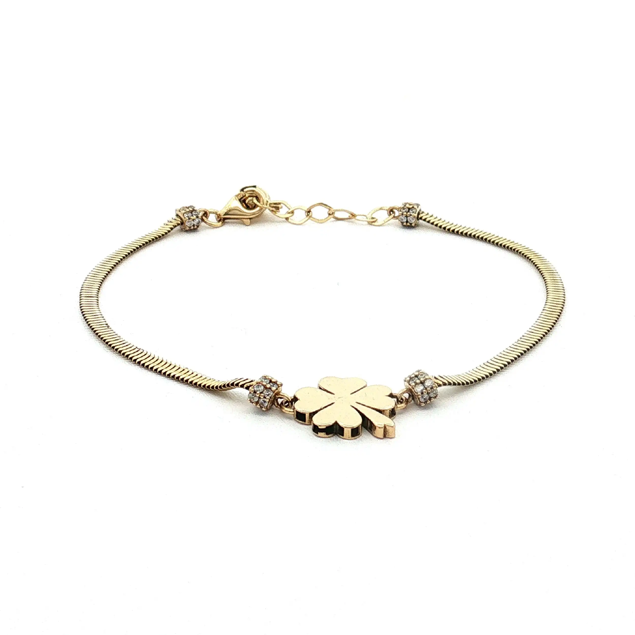 Armband mit Kleeblatt und Zirkonia