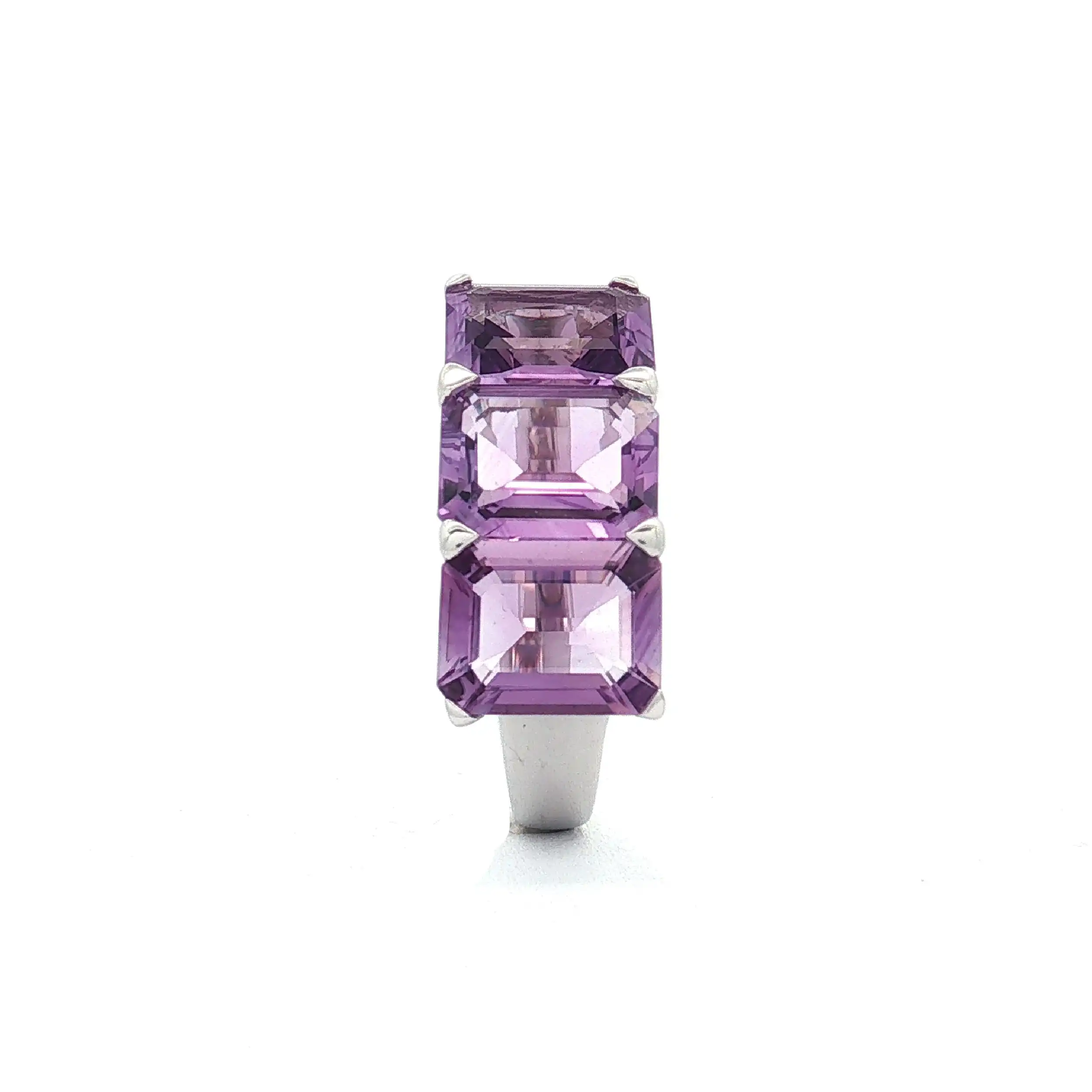 Ring Silber mit lila Steinen