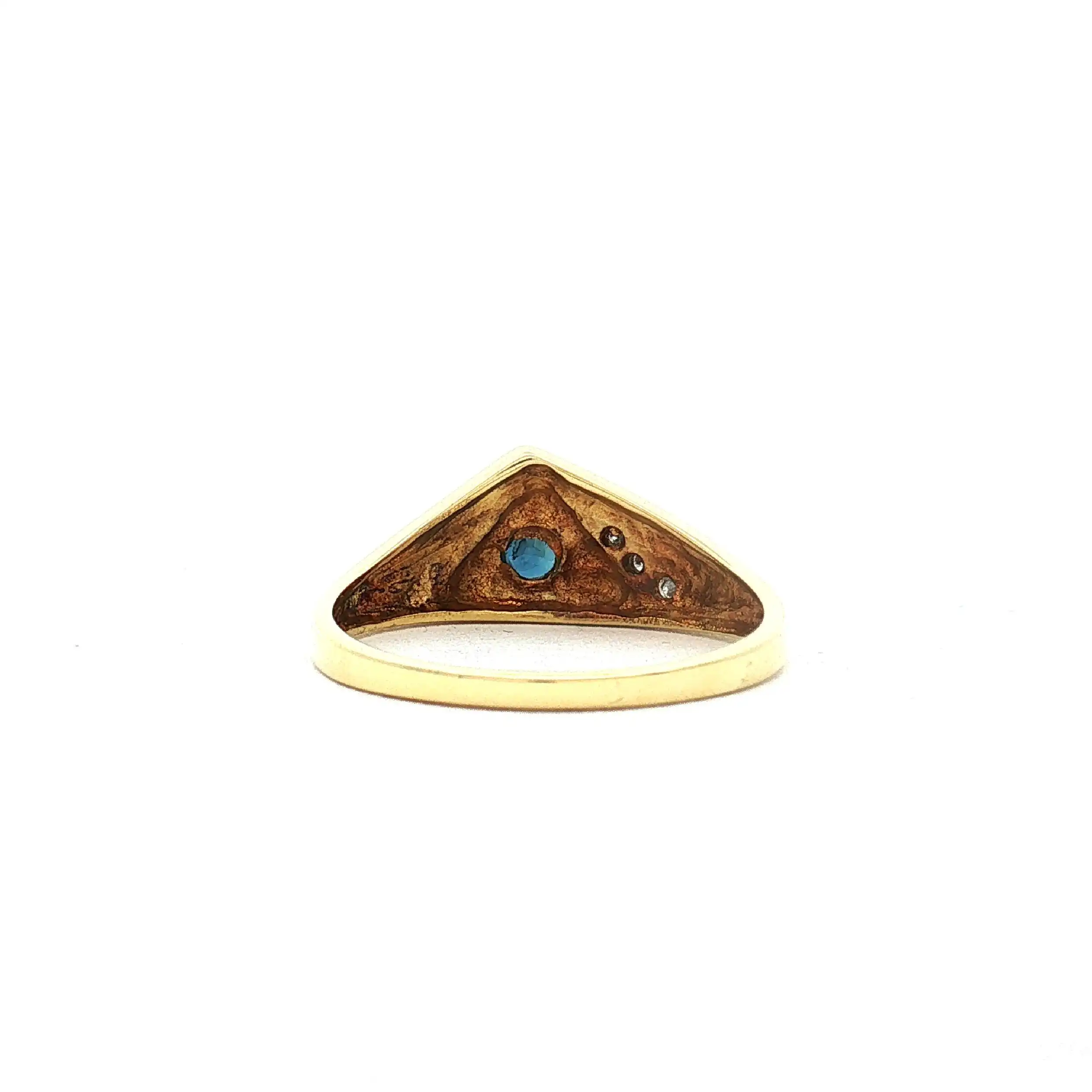 Ring Bicolor mit Saphir und Brillanten