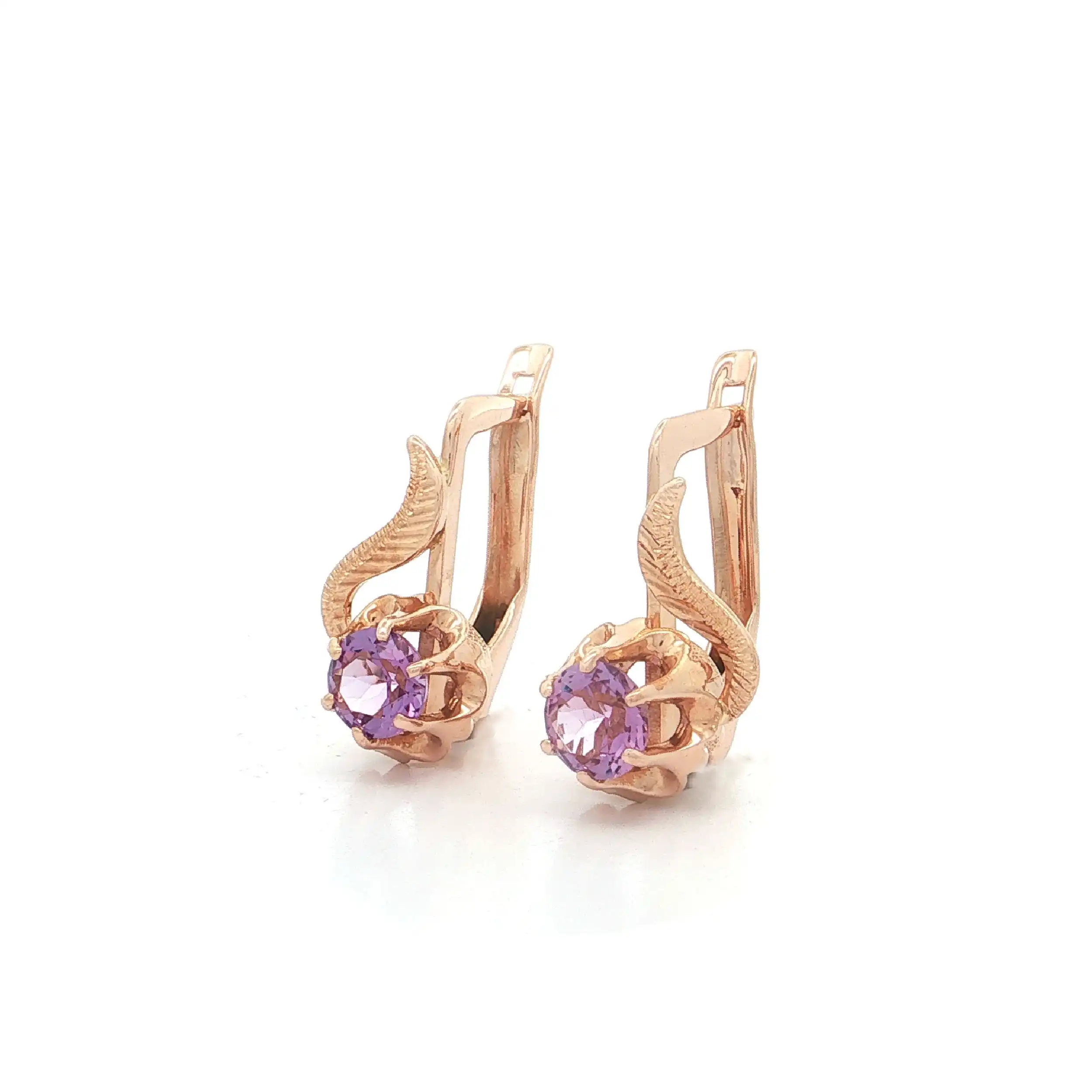 Ohrringe Roségold mit Amethyst Ohrringe Roségold mit Amethyst