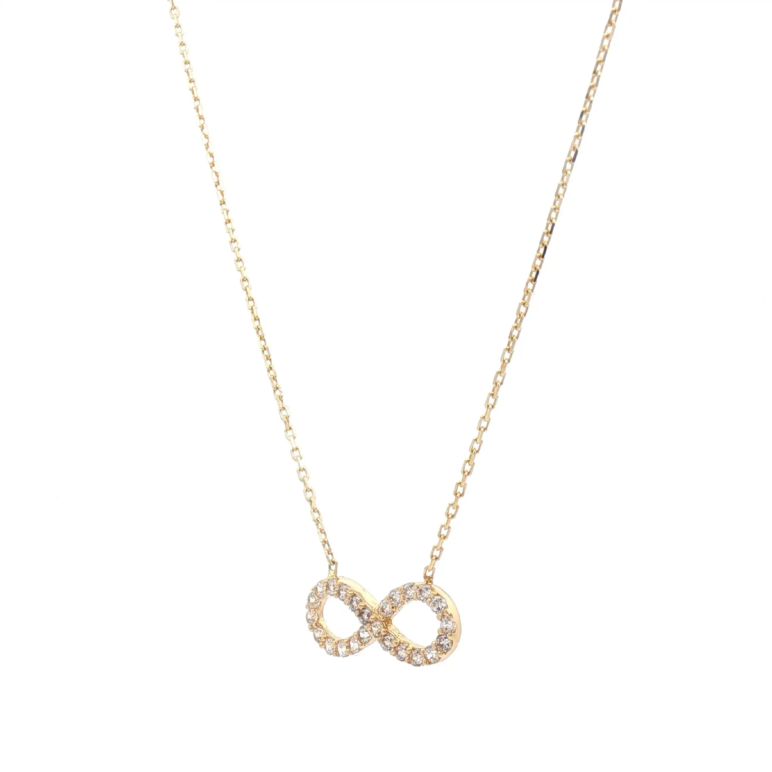 Ankerkette Gelbgold mit Anhänger und Zirkonia Ankerkette Gelbgold mit Anhänger und Zirkonia