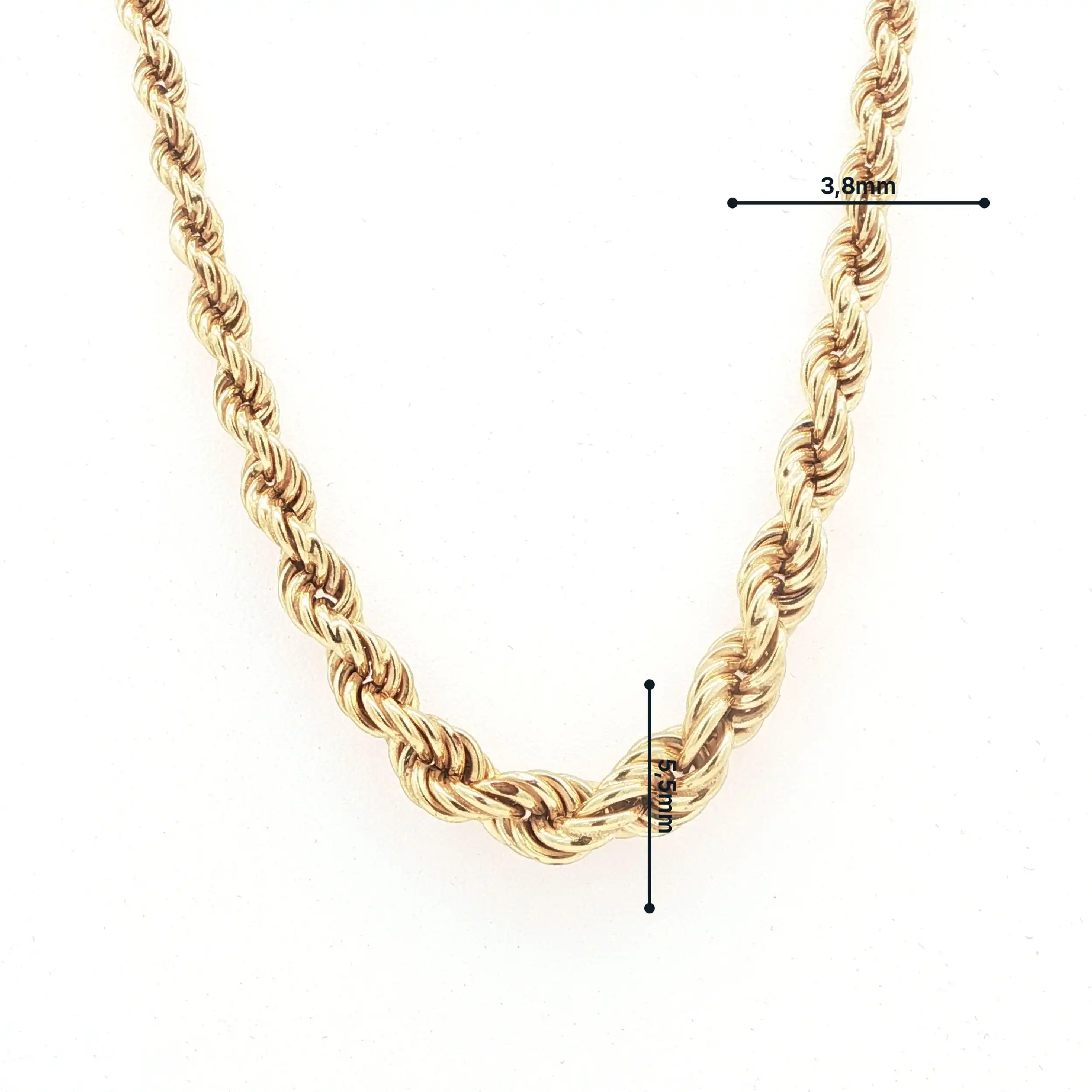 Kordelkette Gelbgold hohl