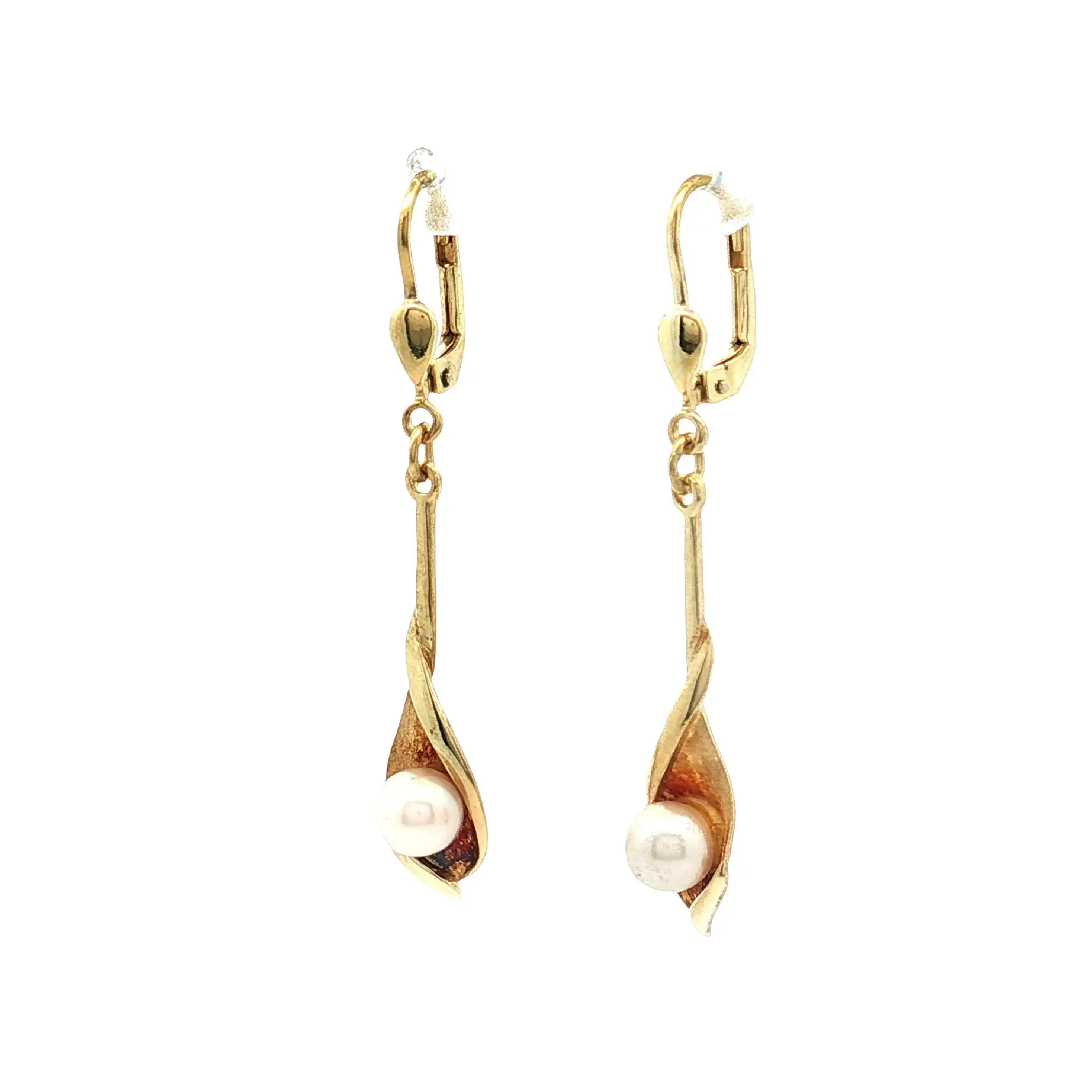 Ohrringe Gelbgold mit Perle Ohrringe Gelbgold mit Perle