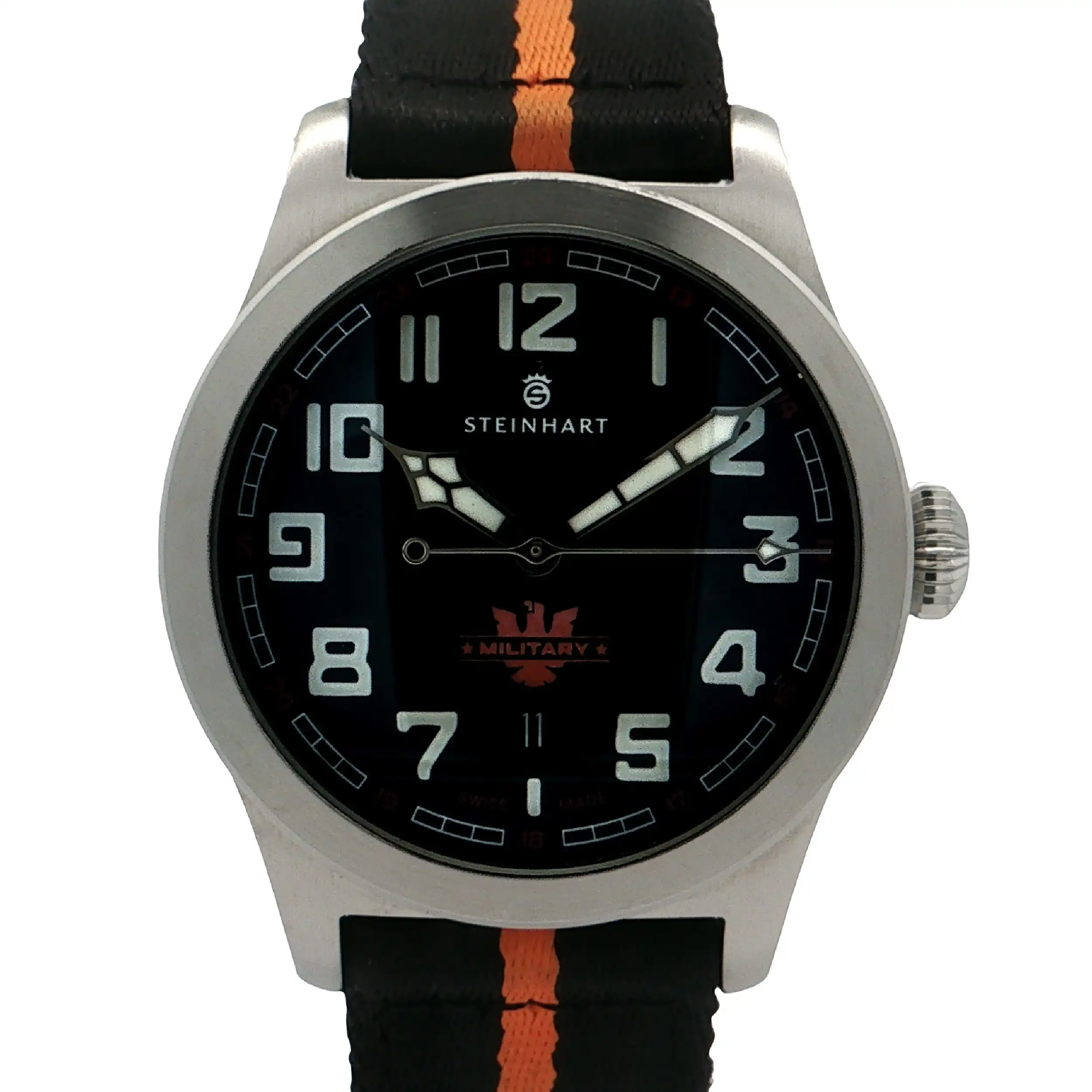 Herrenuhr Steinhart Military Automatic Stahl mit Stoffband