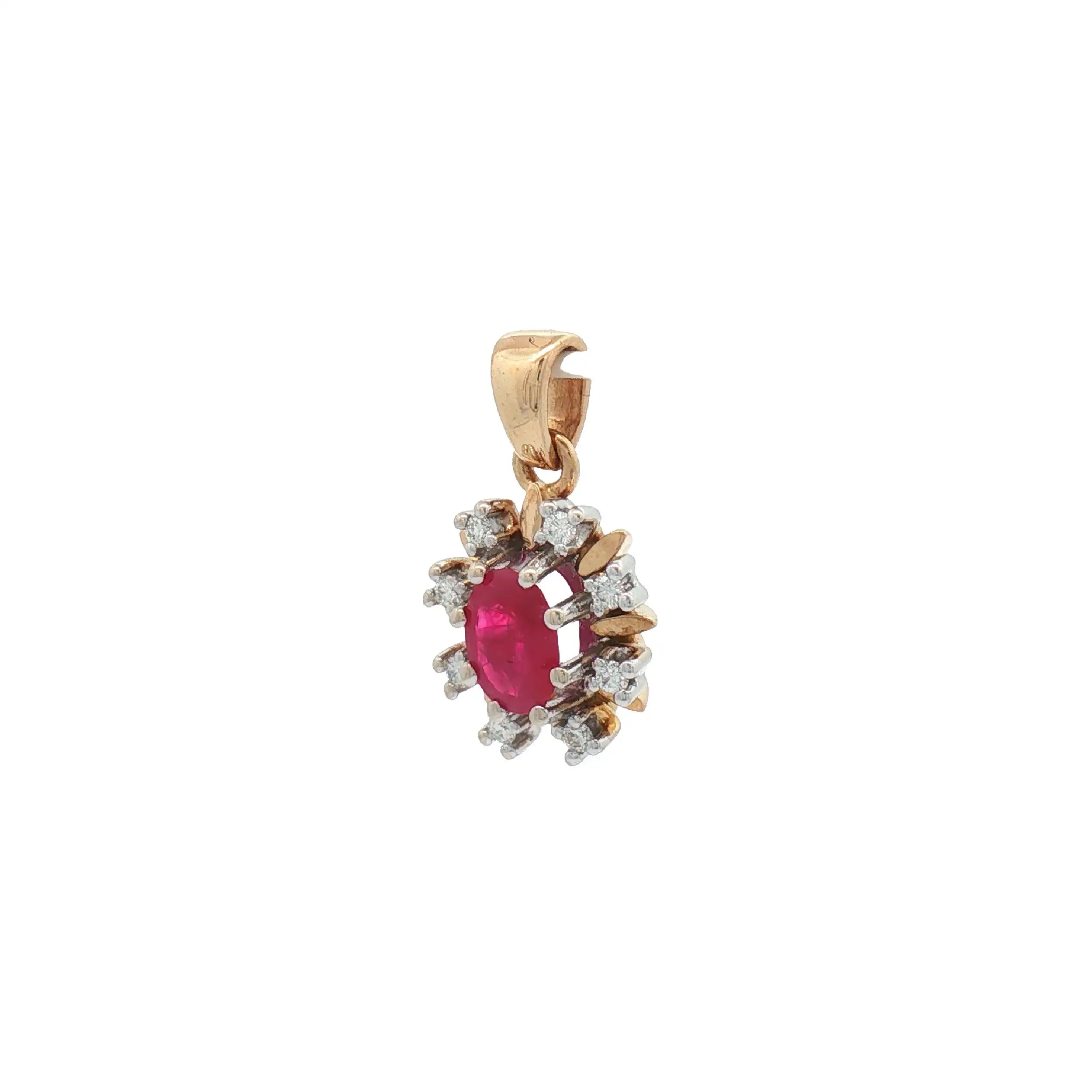 Anhänger Bicolor mit Brillanten und Rubin Anhänger Bicolor mit Brillanten und Rubin