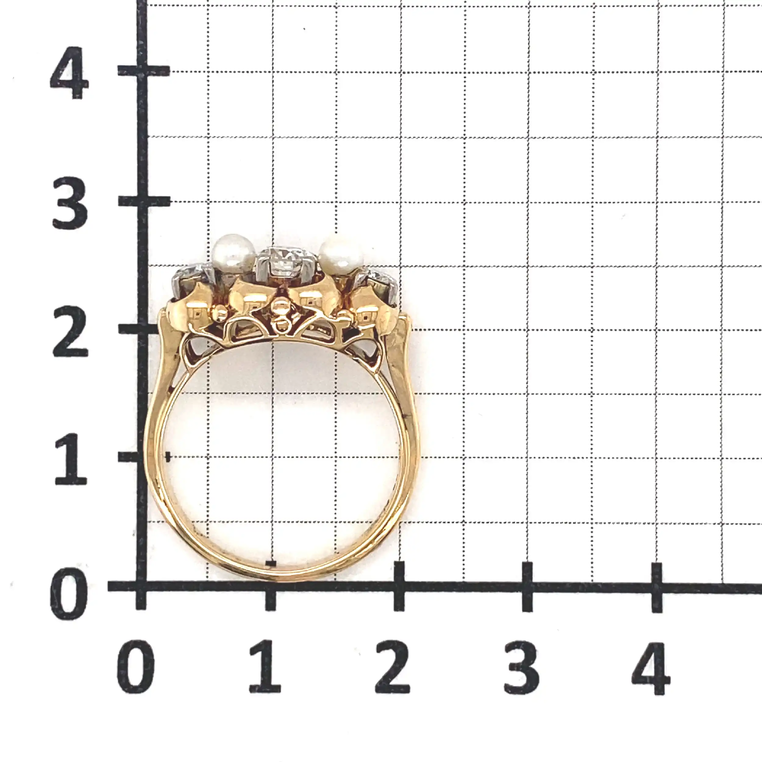 Ring Gelbgold mit Perlen und Brillanten Ring Gelbgold mit Perlen und Brillanten