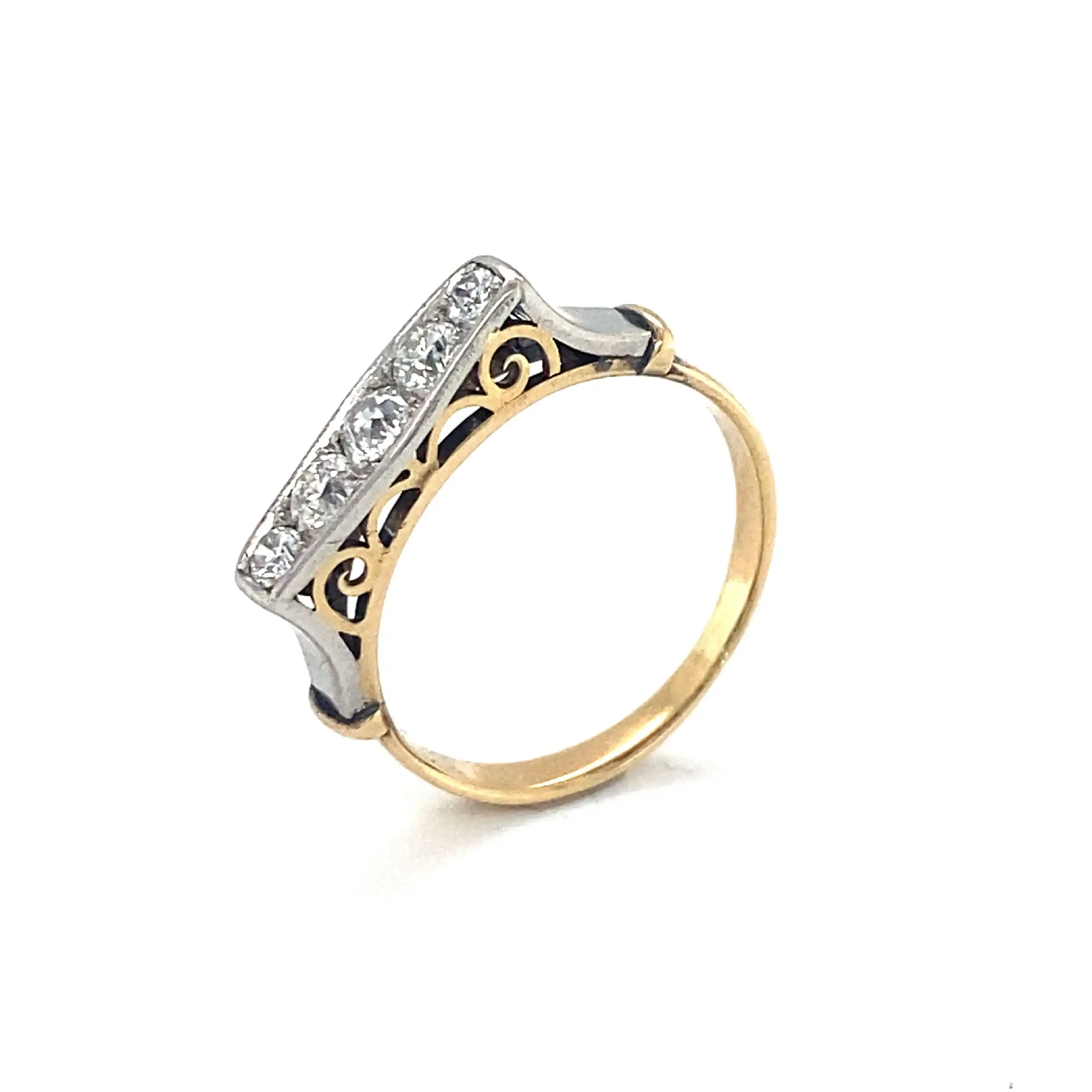 Ring Bicolor mit Altschliff Diamanten Ring Bicolor mit Altschliff Diamanten