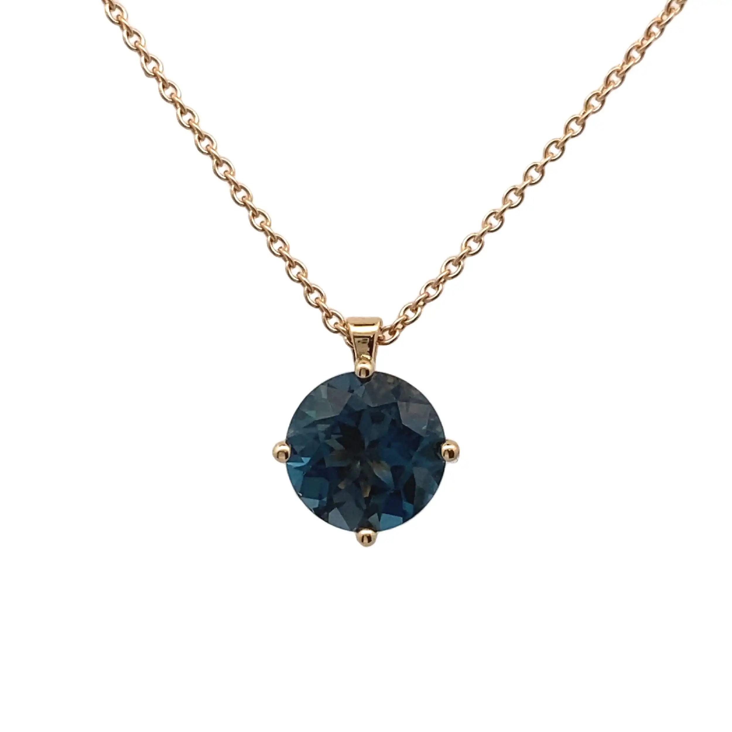 Kette mit Anhänger Rotgold mit London Topas Rüschenbeck Kette mit Anhänger Rotgold mit London Topas Rüschenbeck