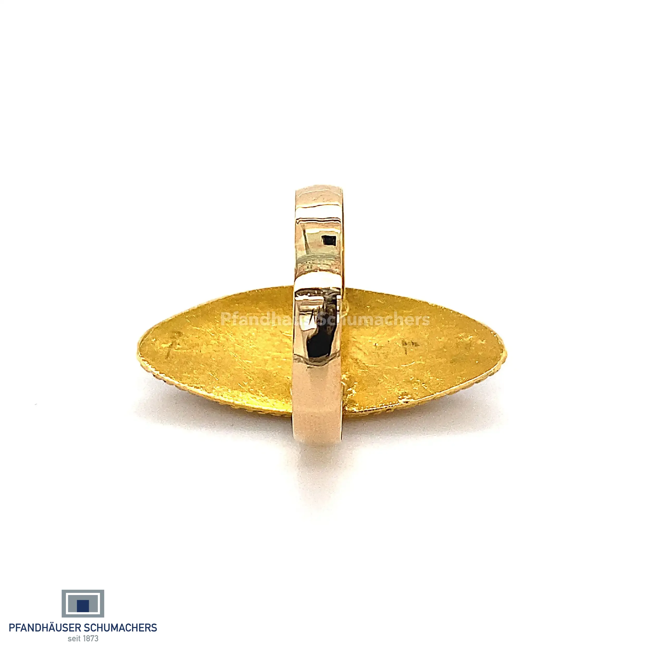 Ring Gelbgold mit braunem Goldfluss Heilstein