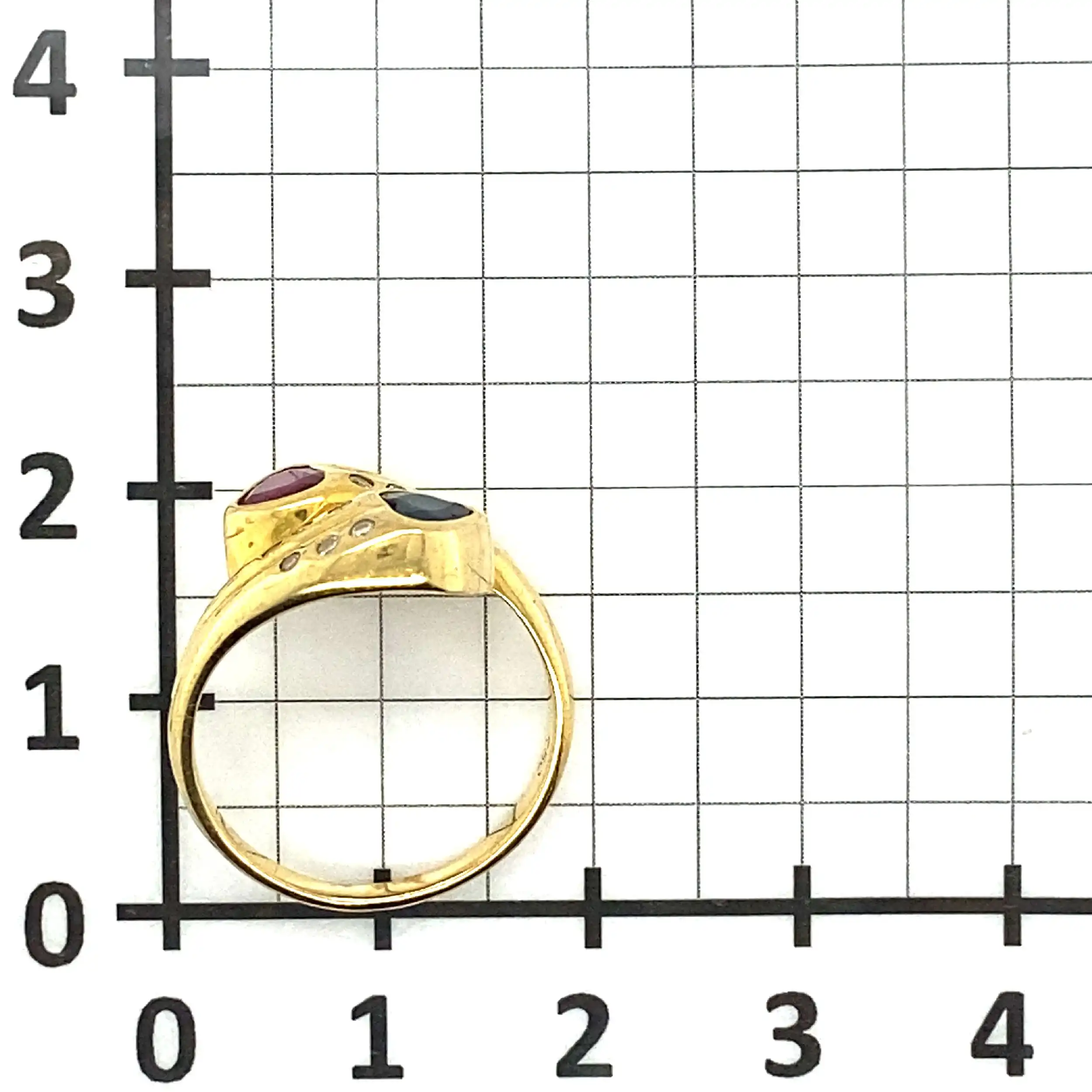 Ring Gelbgold mit Brillanten und rot/blauen Farbsteinen Ring Gelbgold mit Brillanten und rot/blauen Farbsteinen