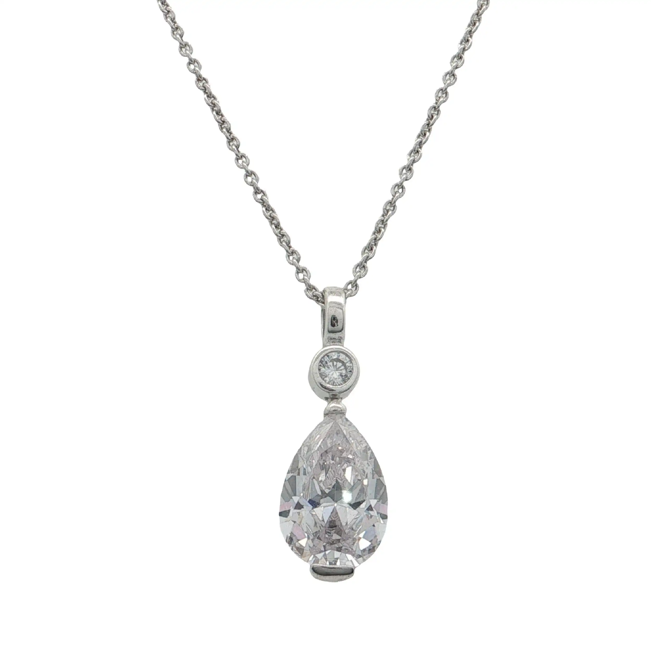 Kette Silber mit Anhänger mit Zirkonia Kette Silber mit Anhänger mit Zirkonia
