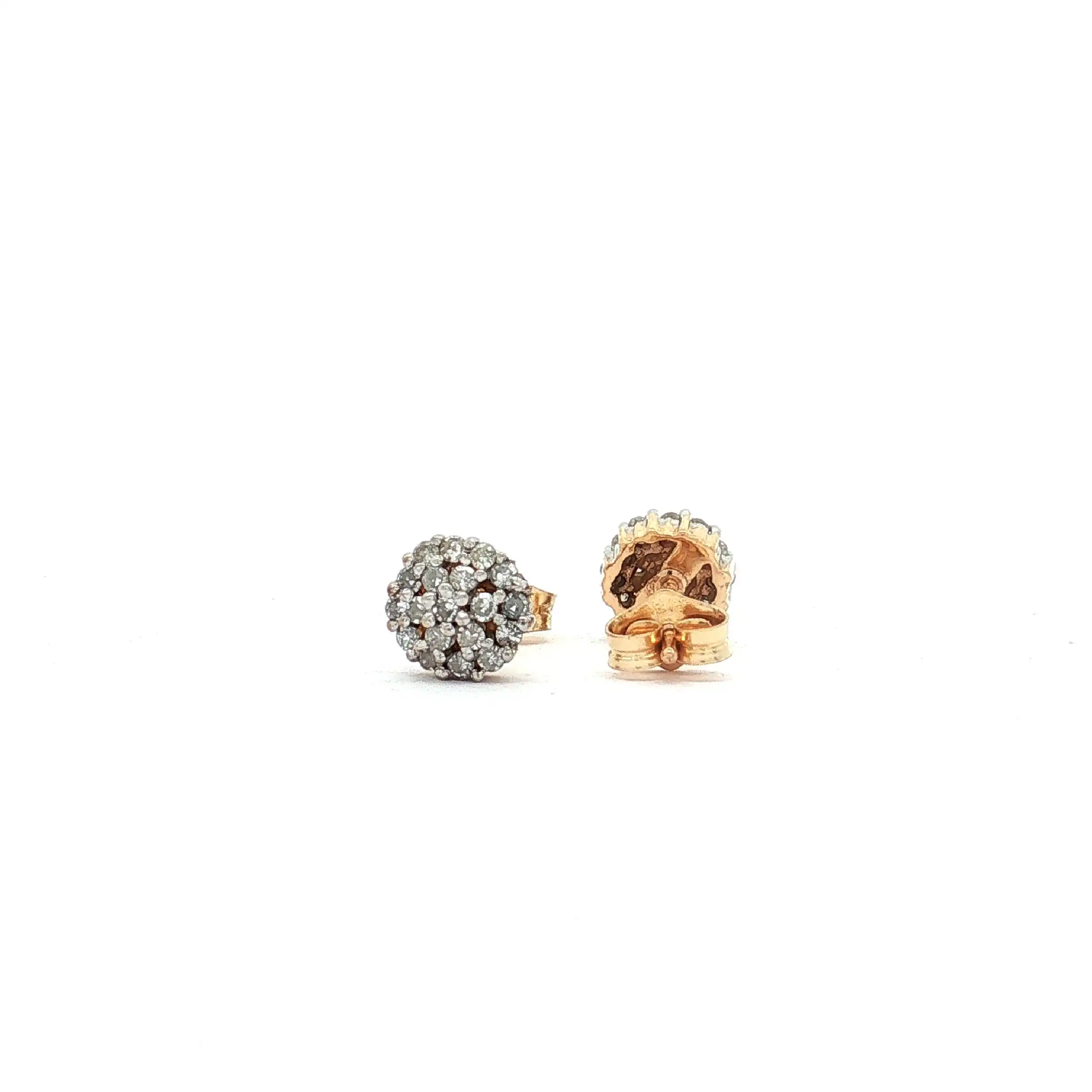 Ohrstecker Gelbgold Bicolor mit Brillanten