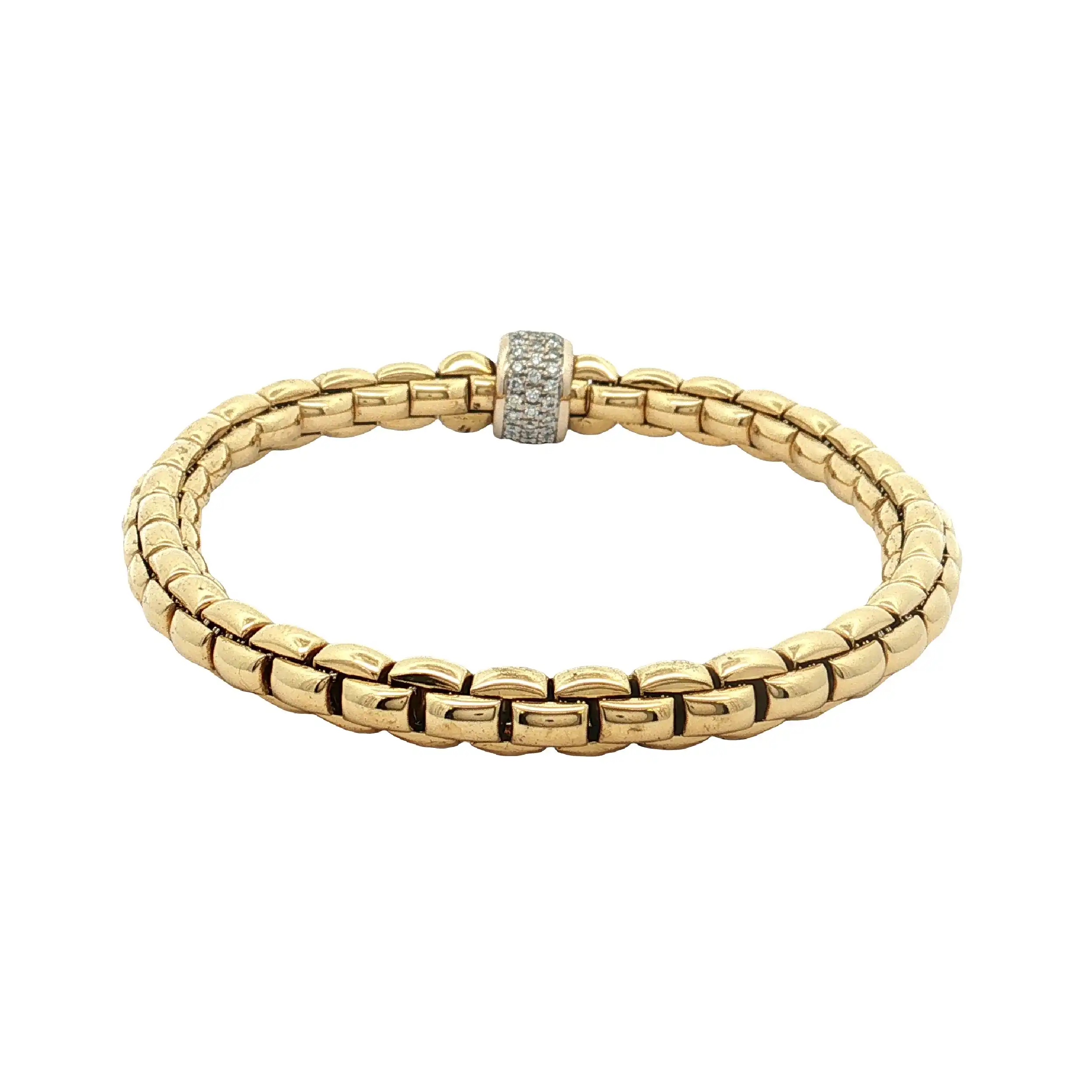 Armband Bicolor Fope Eka Flexit mit Brillanten, graviert mit 0,53ct