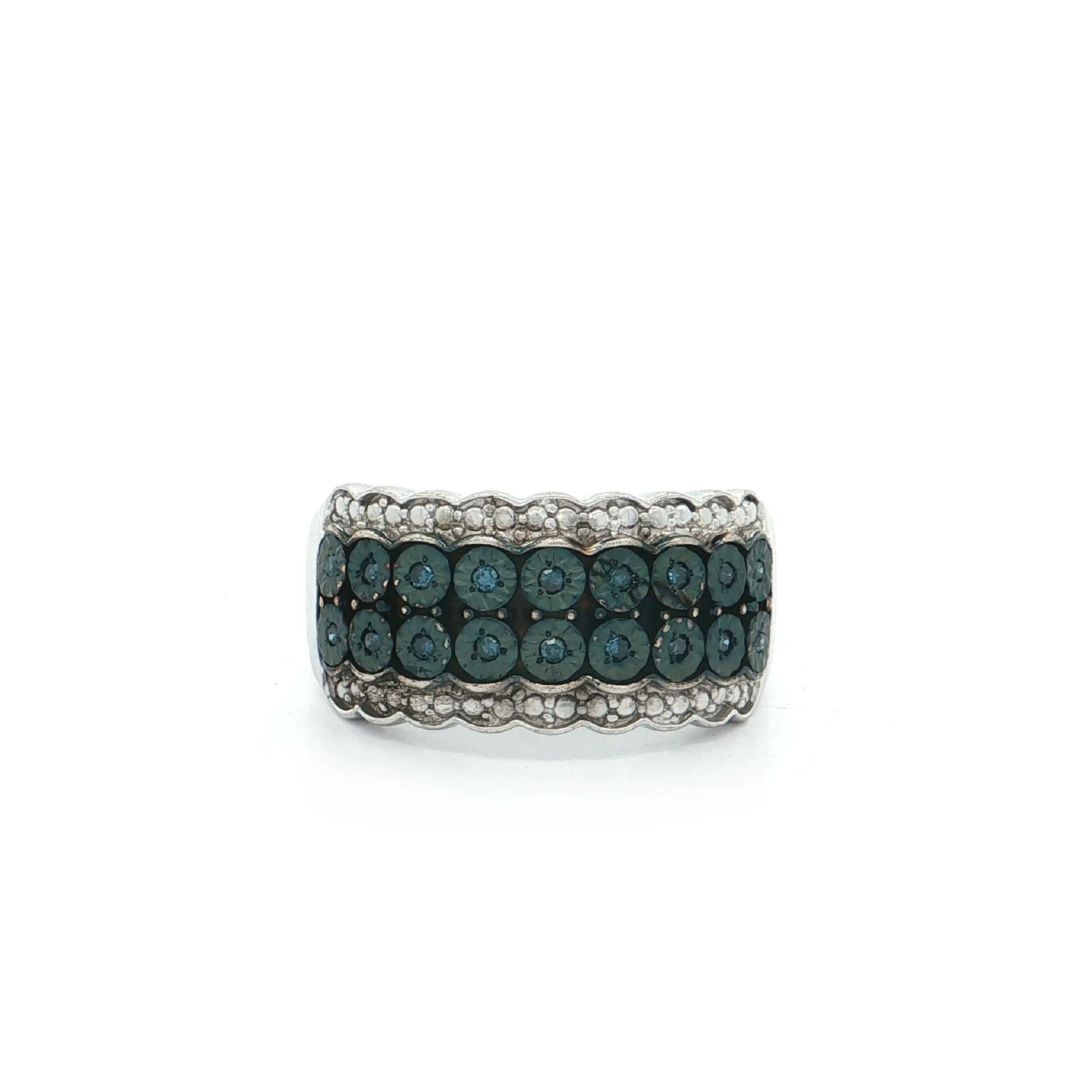 Ring Silber mit türkisen Diamanten