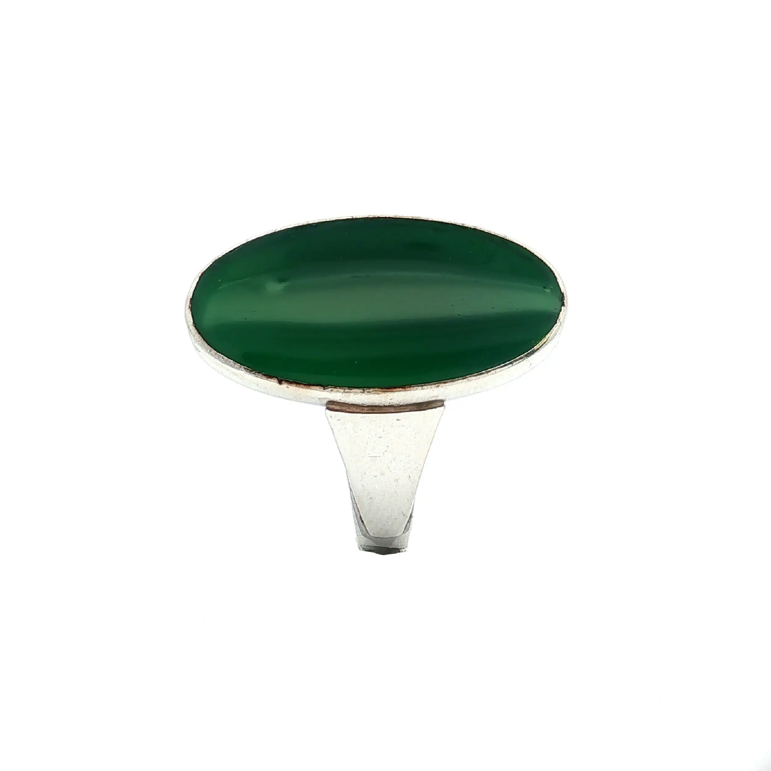 Ring Silber mit grünem Stein