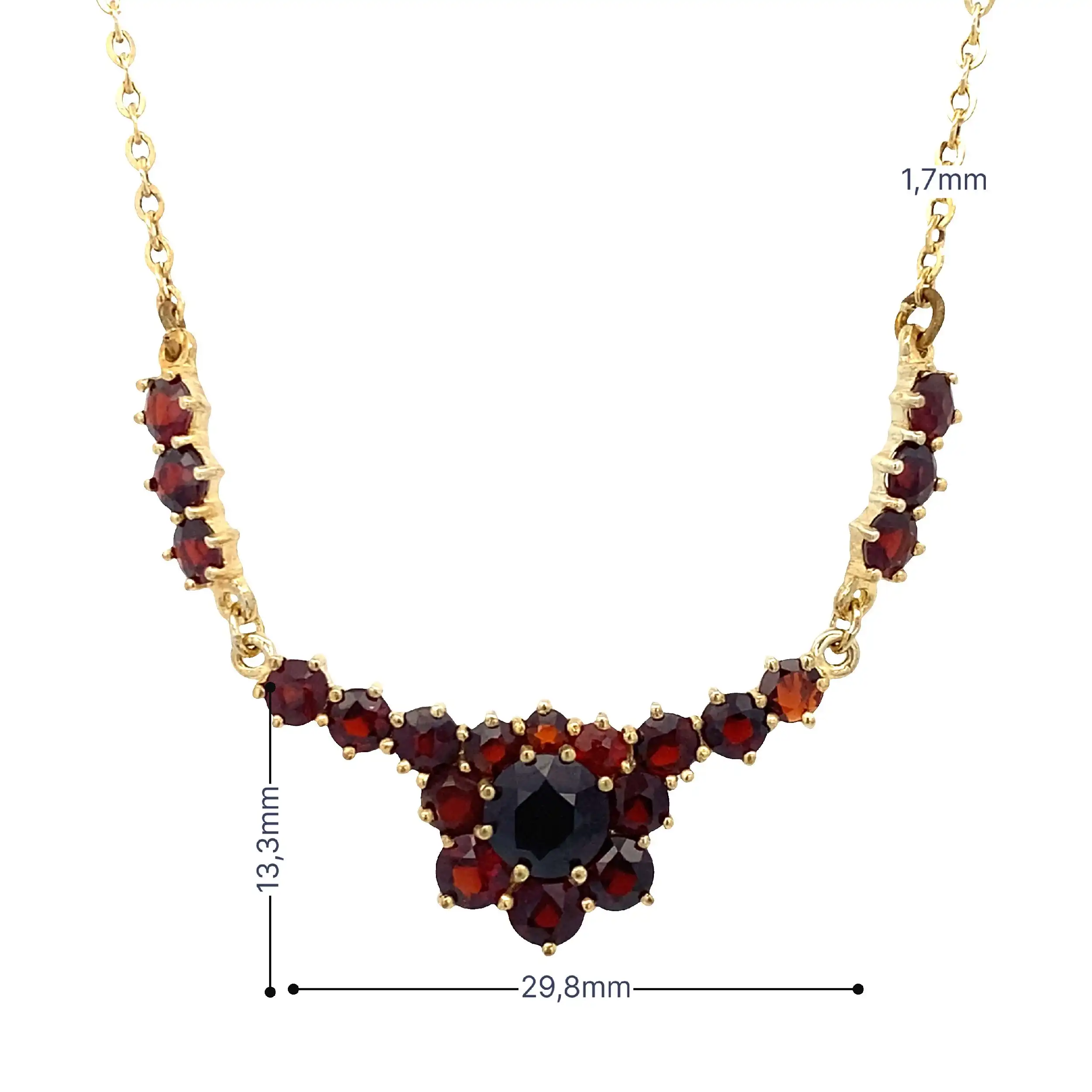 Collier Gelbgold mit Granat