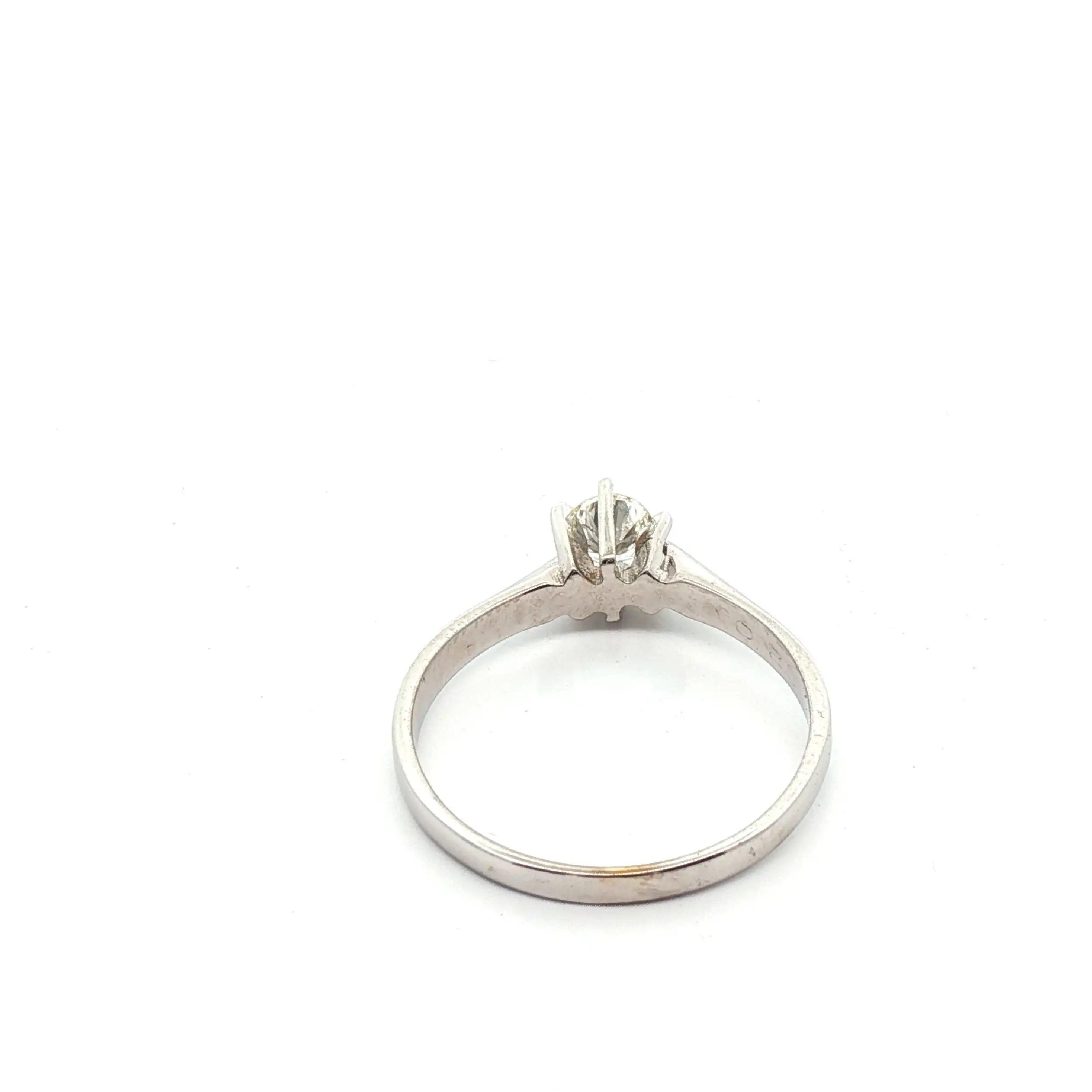 Ring Weißgold mit Brillant, graviert mit 0.25ct