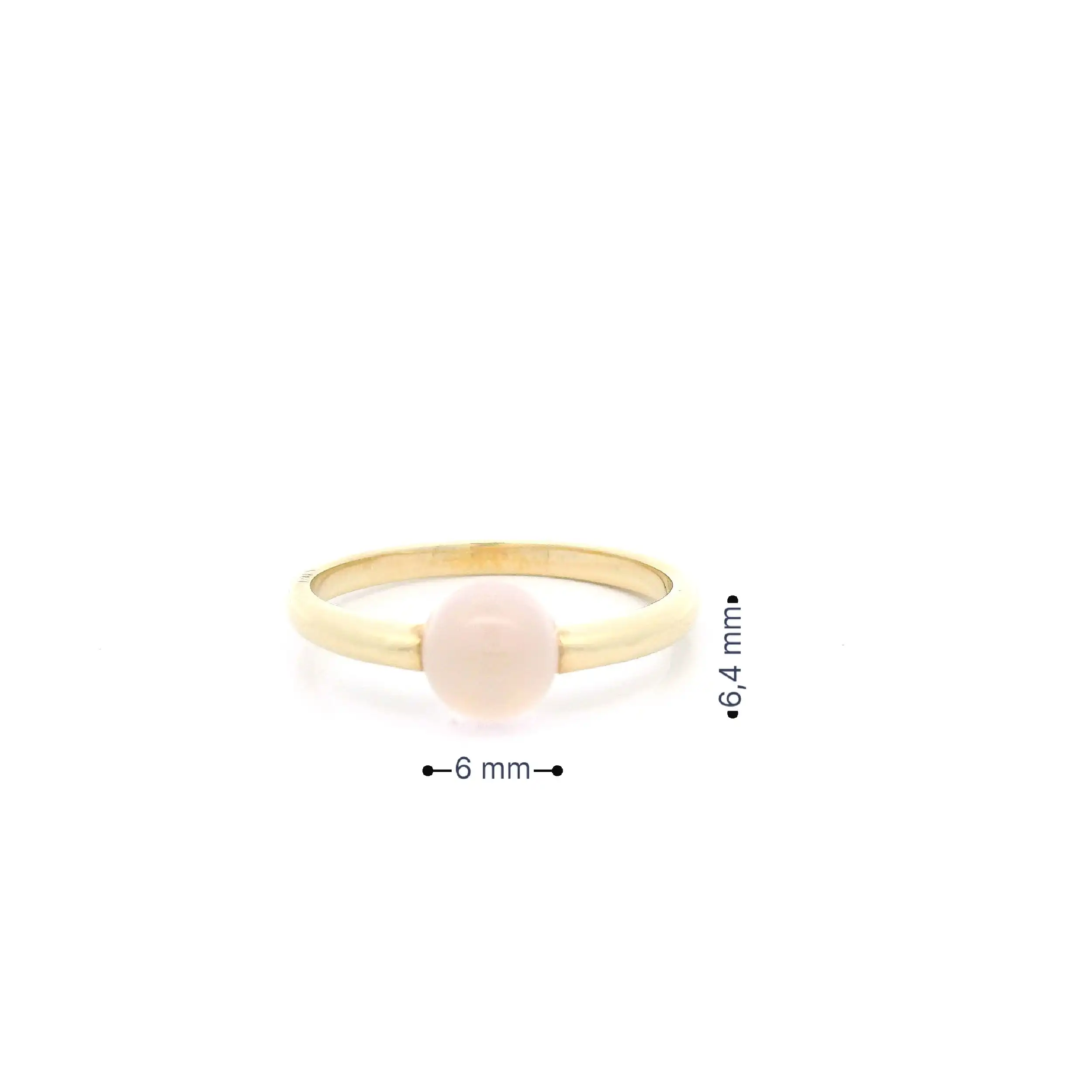 Ring Gelbgold mit Rosenquarz Cabochon