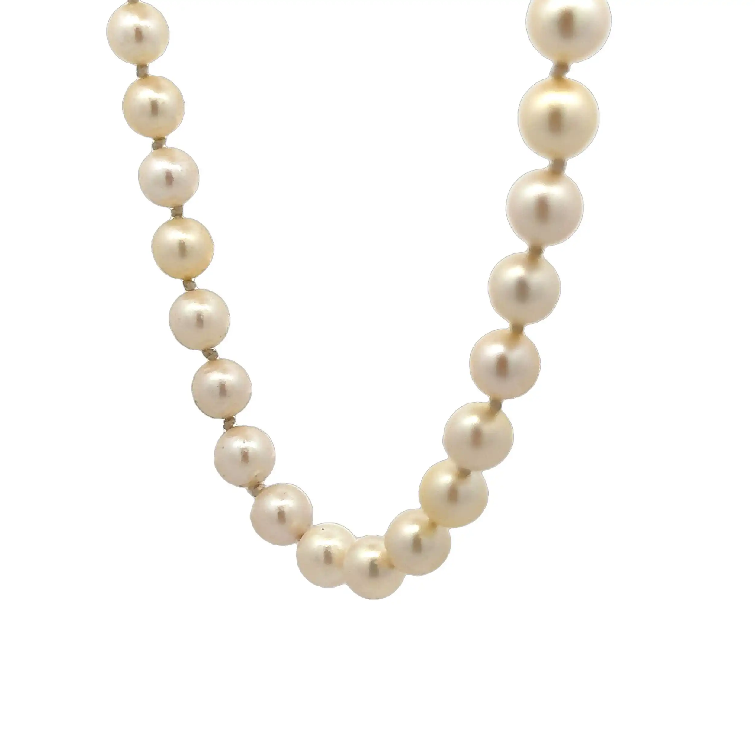 Perlenkette mit Weißgold Verschluß und Diamanten Perlenkette mit Weißgold Verschluß und Diamanten