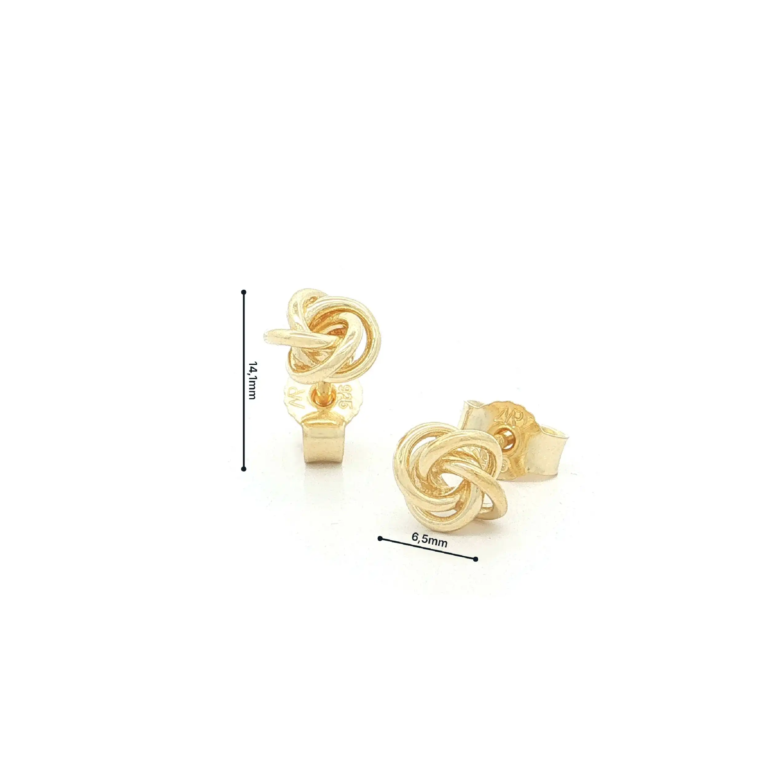 Silberohrstecker Knoten vergoldet Silberohrstecker Knoten vergoldet