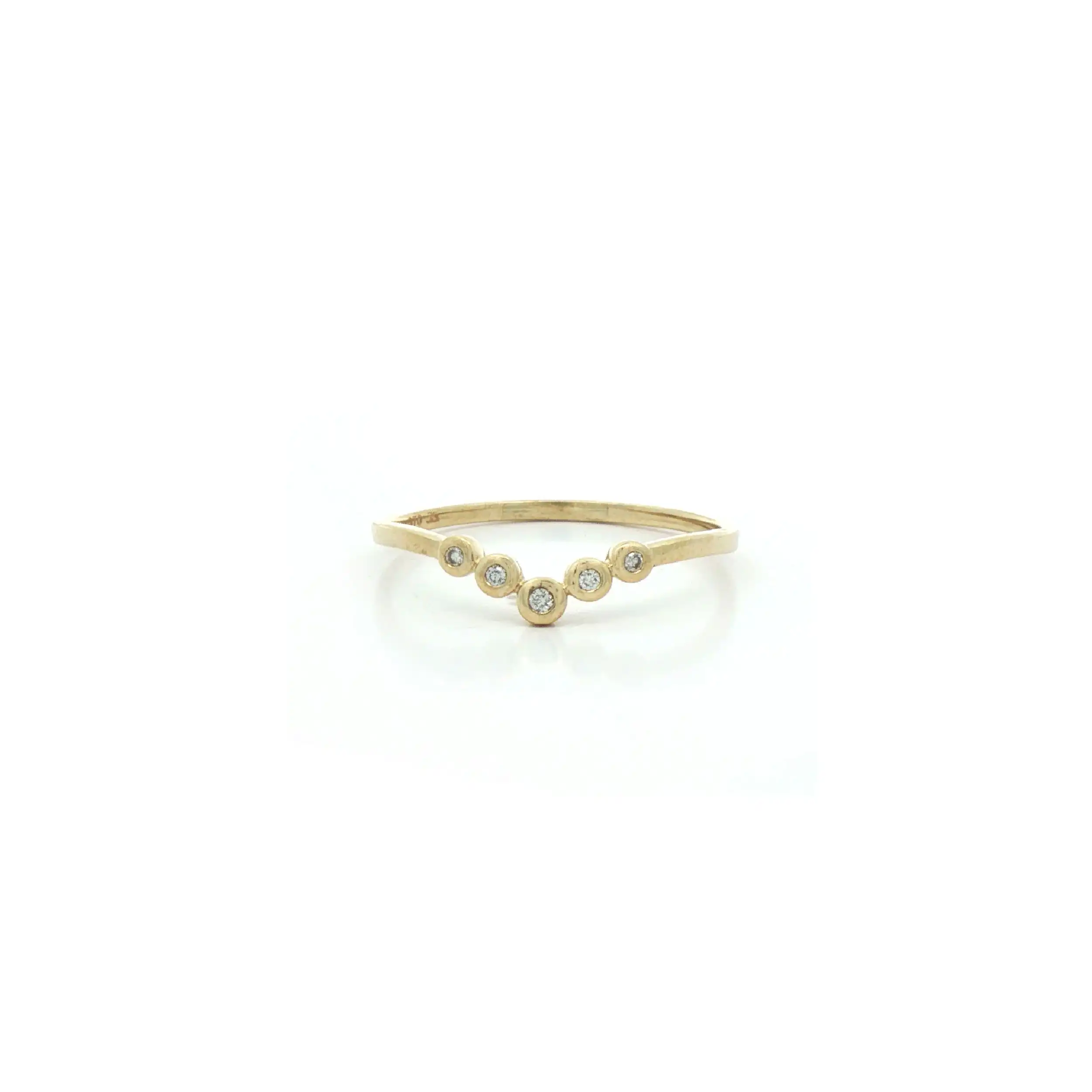 Ring Gelbgold mit Brillanten, graviert mit 0.04ct