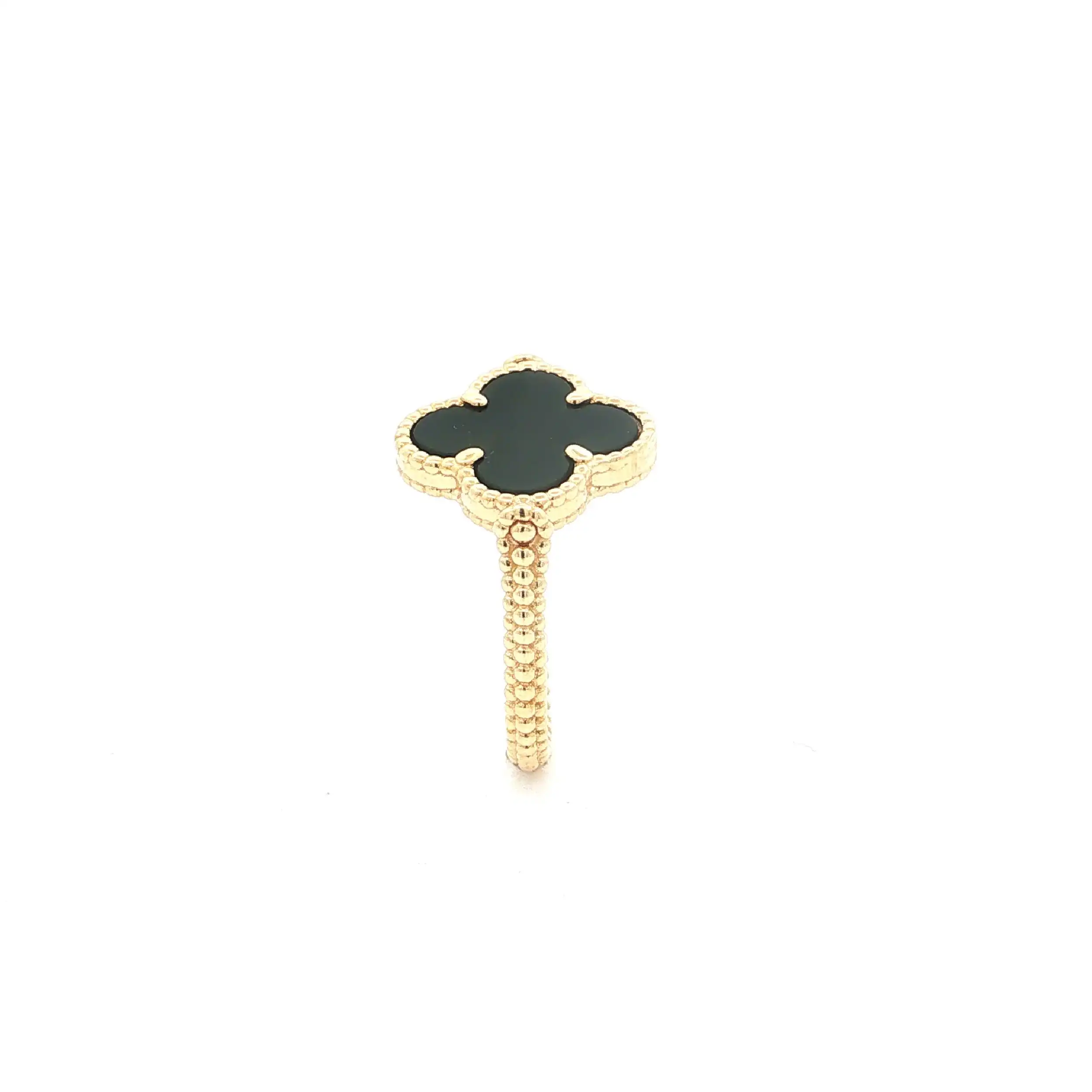 Ring Gelbgold Blume Wendemodell mit Onyx Ring Gelbgold Blume Wendemodell mit Onyx