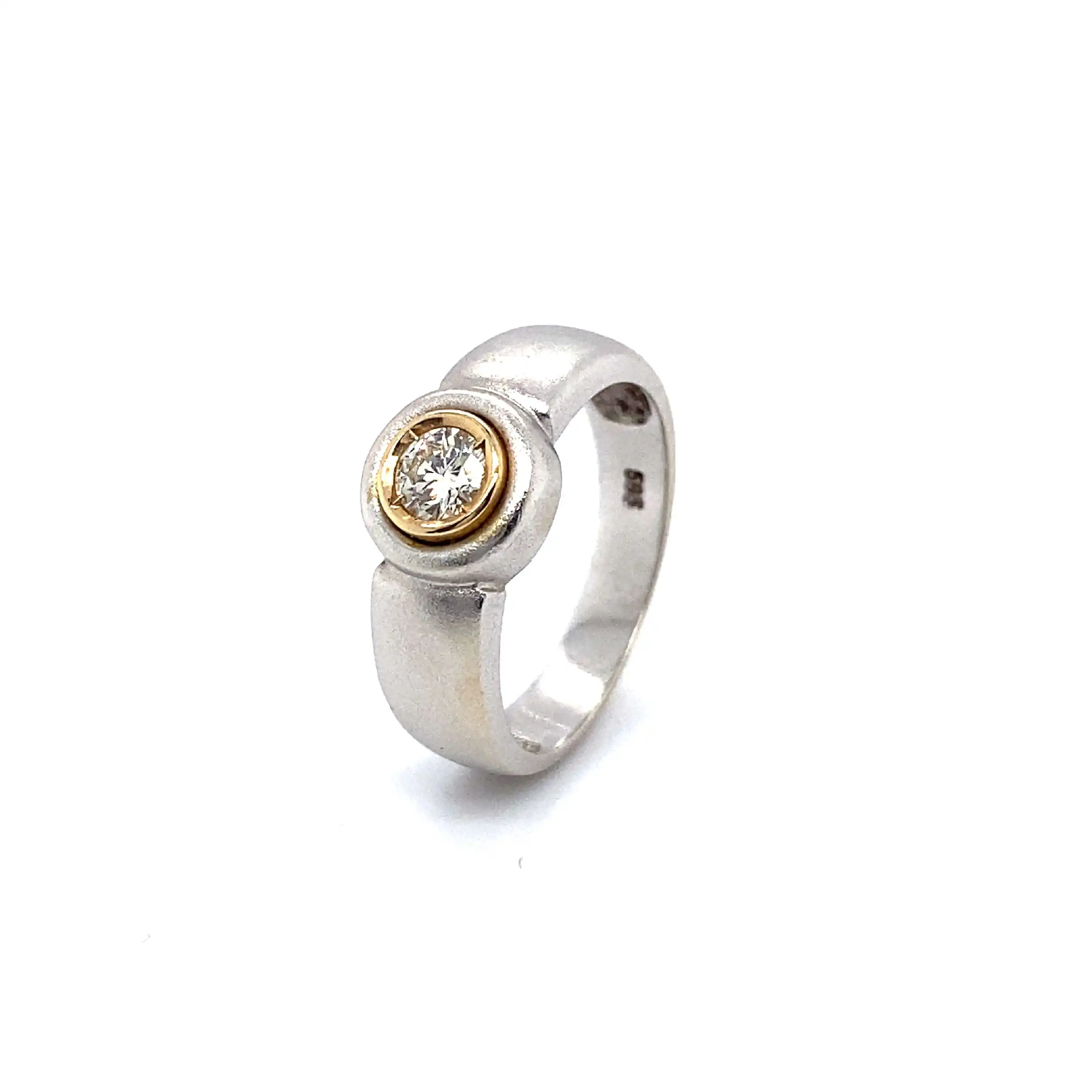 Ring bicolor mit Solitär Brillant Ring bicolor mit Solitär Brillant
