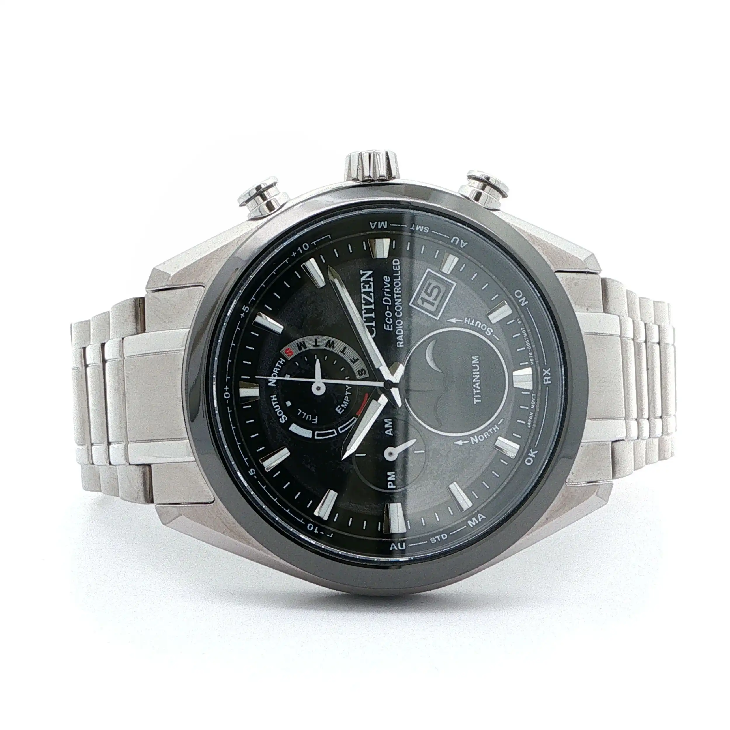 Herrenuhr Citizen Titanium Eco-Drive Funkuhr mit Mondphase