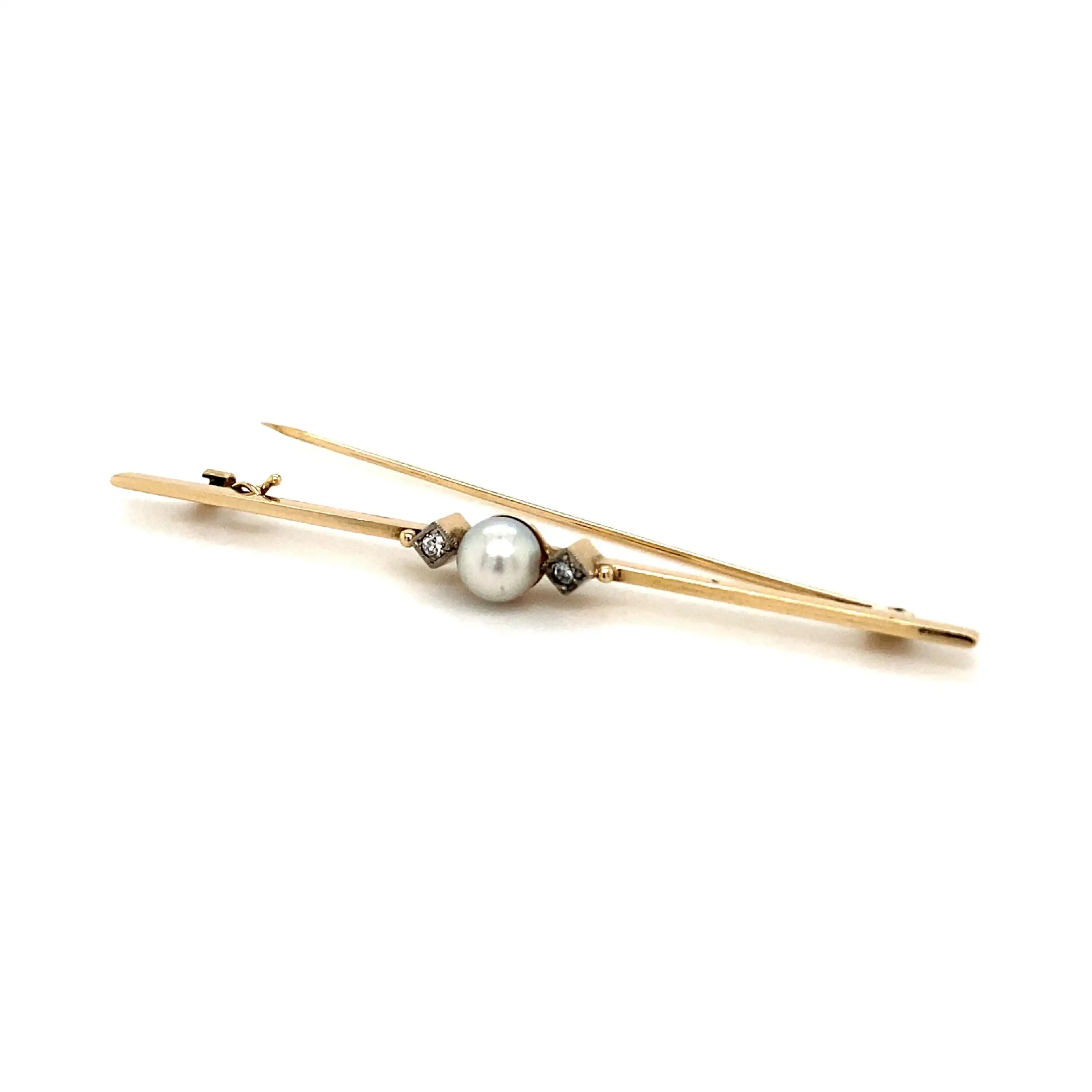 Nadel Gelbgold mit Perle & Brillanten Nadel Gelbgold mit Perle & Brillanten