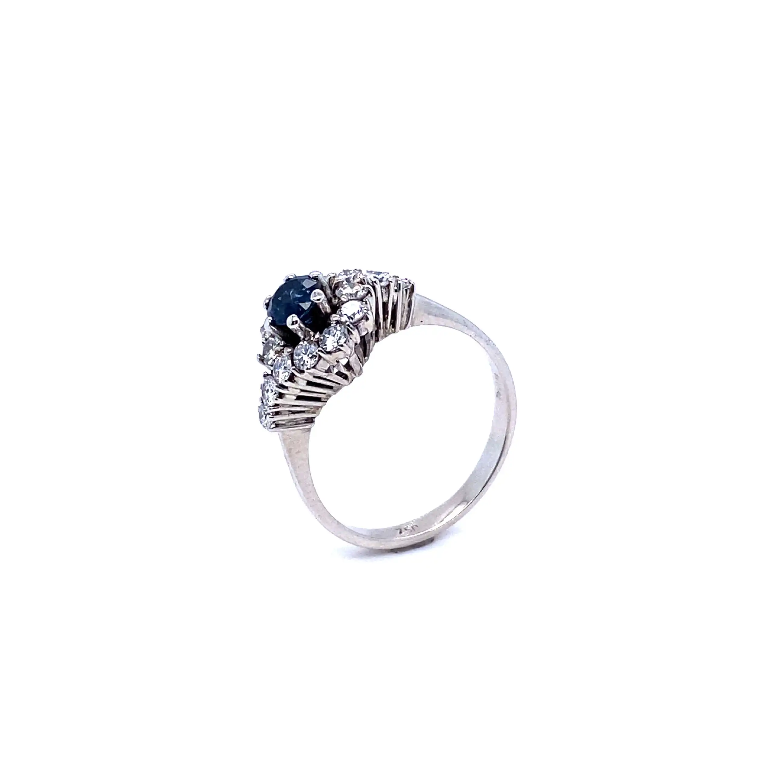 Ring Weißgold mit Brillanten und Saphir Ring Weißgold mit Brillanten und Saphir