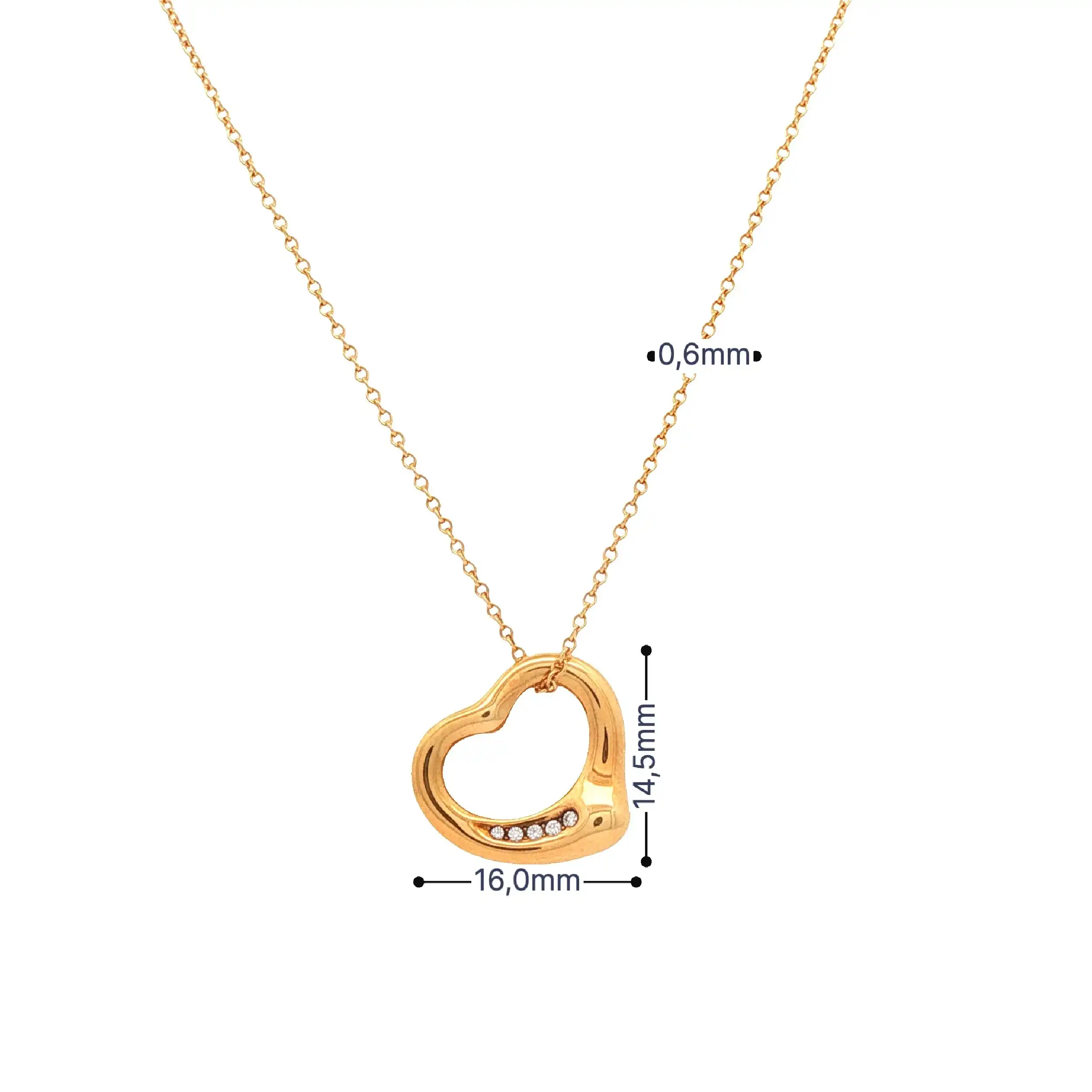 Ankerkette Gelbgold mit Herzanhänger graviert mit 0,02ct. Tiffany & Co. Ankerkette Gelbgold mit Herzanhänger graviert mit 0,02ct. Tiffany & Co.